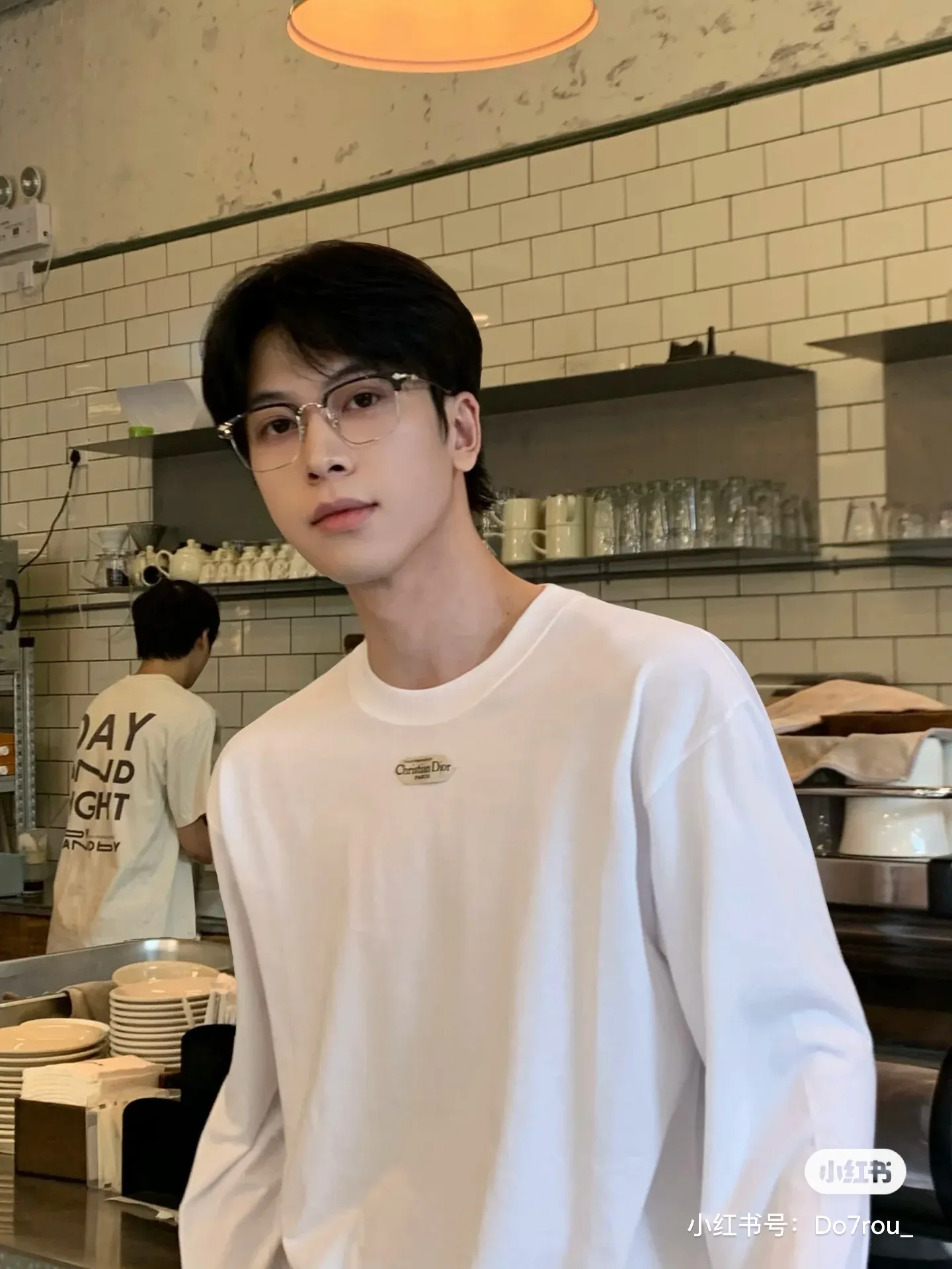 Dior/Dior 26Fw Neck Label Long Sleeve T-Shirt