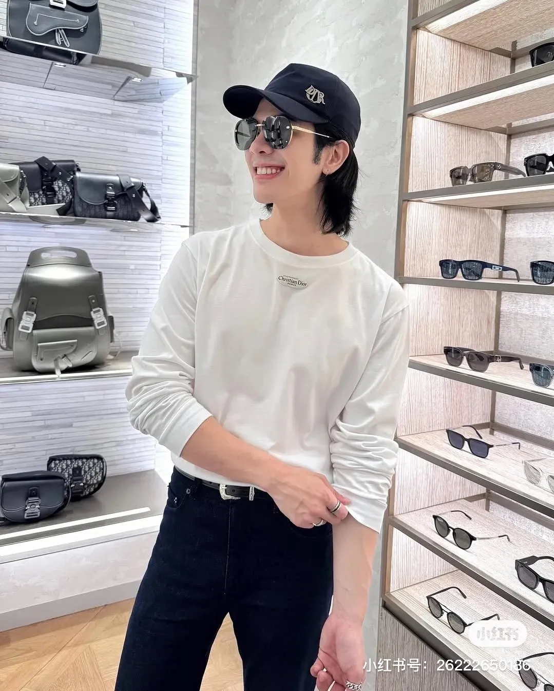 Dior/Dior 26Fw Neck Label Long Sleeve T-Shirt