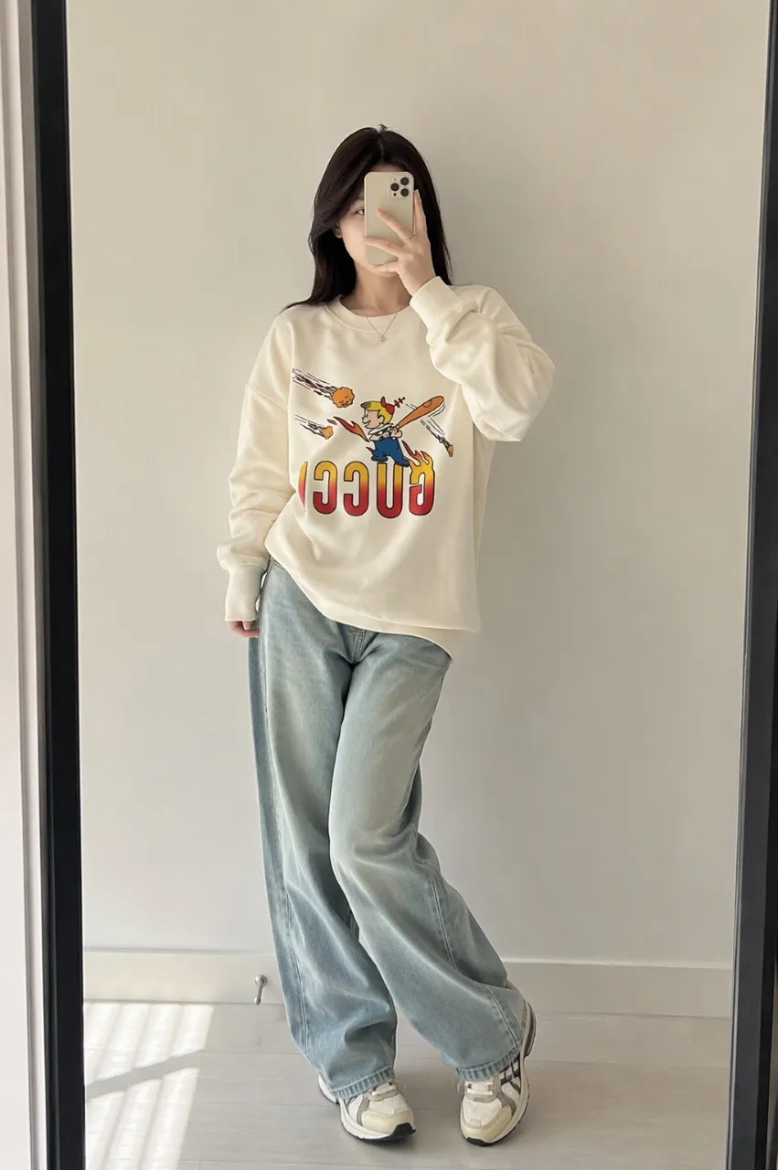 Gucci/Gucci Fun Cartoon Series Printed Round Neck Sweatshirt