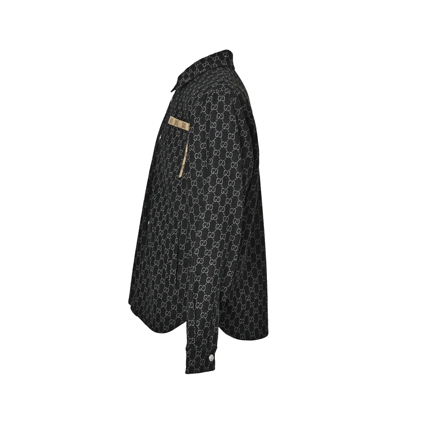 Gucci/Gucci Retro jacquard contrast pocket long-sleeved shirt jacket