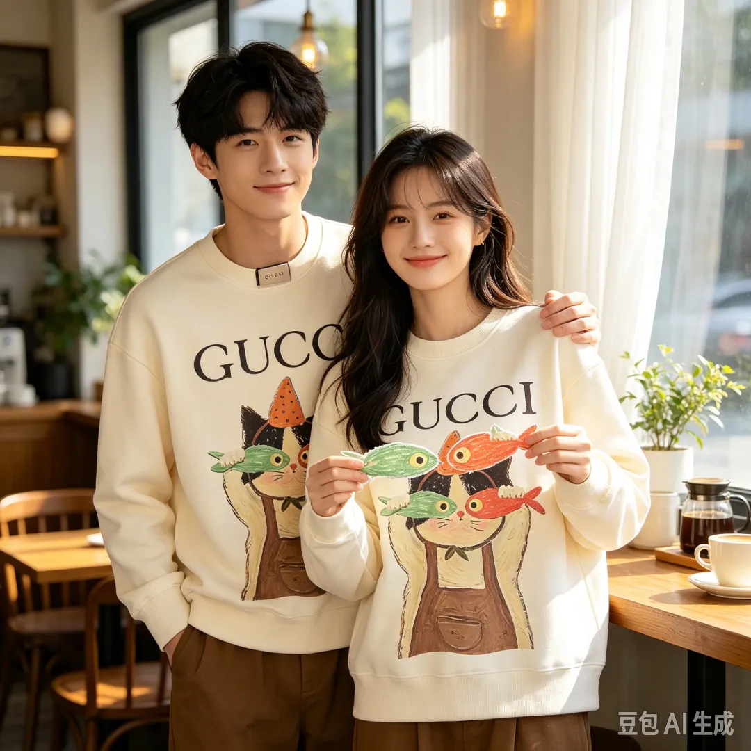 Gucci/Gucci Fun Cartoon Series Round Neck Sweatshirt