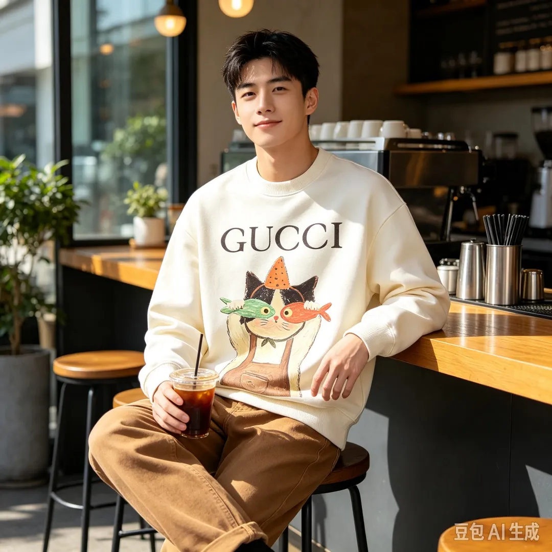 Gucci/Gucci Fun Cartoon Series Round Neck Sweatshirt