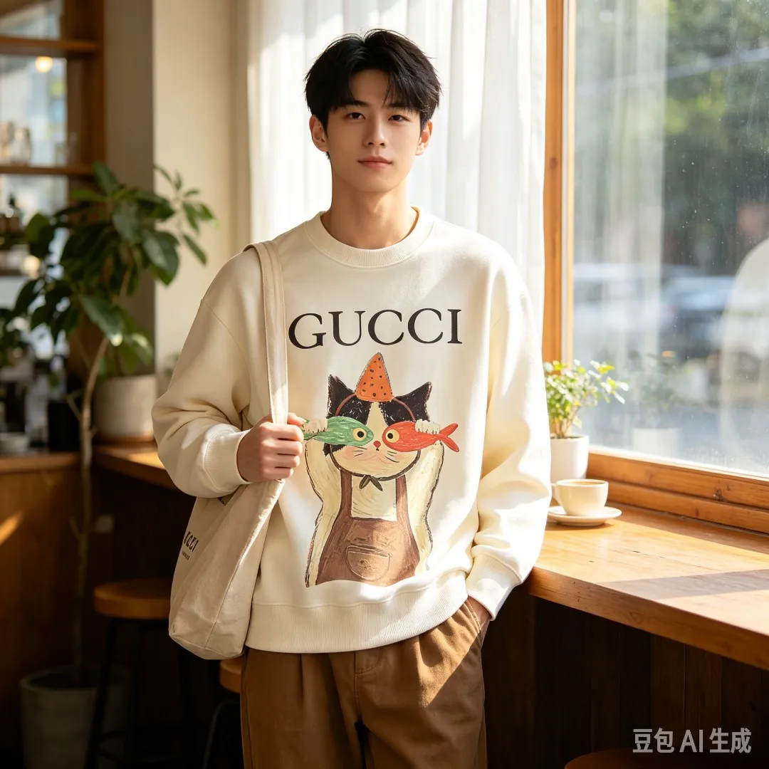 Gucci/Gucci Fun Cartoon Series Round Neck Sweatshirt