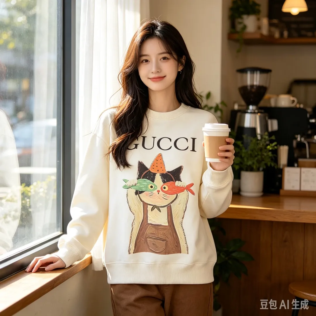 Gucci/Gucci Fun Cartoon Series Round Neck Sweatshirt