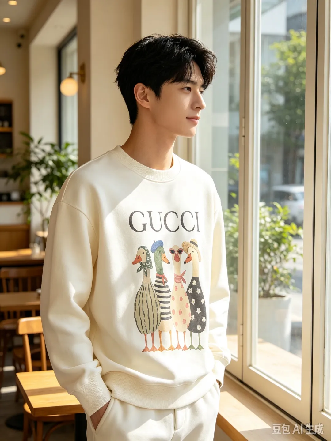 Gucci/Gucci Fun Cartoon Series Round Neck Sweatshirt