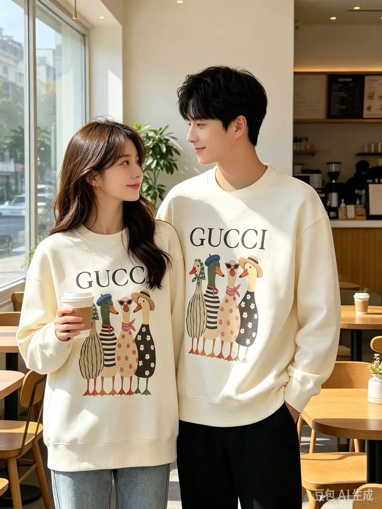 Gucci/Gucci Fun Cartoon Series Round Neck Sweatshirt