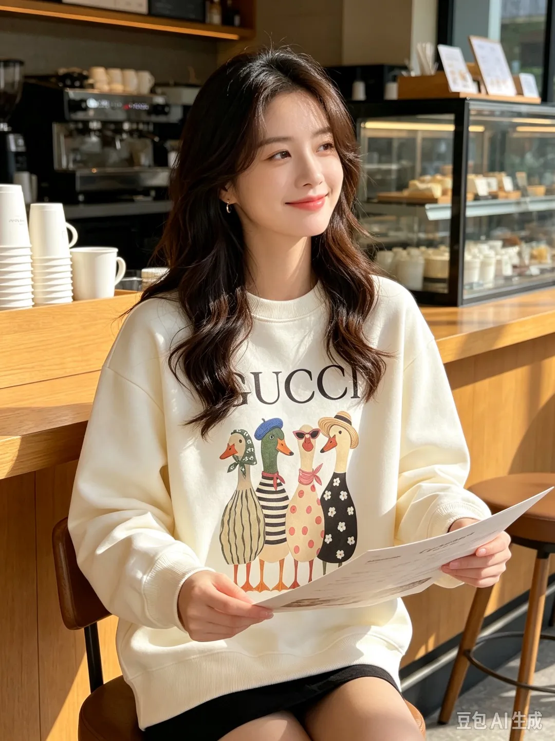 Gucci/Gucci Fun Cartoon Series Round Neck Sweatshirt