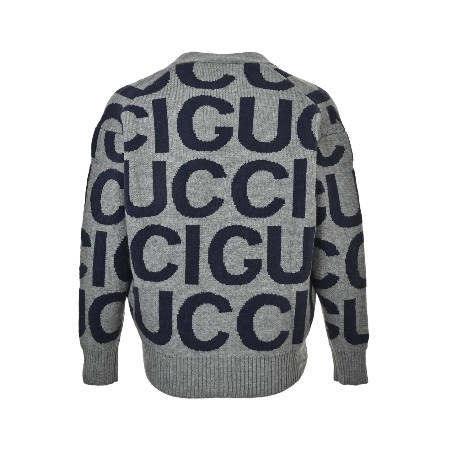 Gucci/Gucci intarsia letter all over printed cardigan sweater