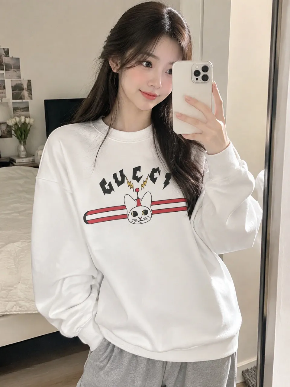 Gucci/Gucci Fun Cartoon Series Printed Round Neck Sweatshirt