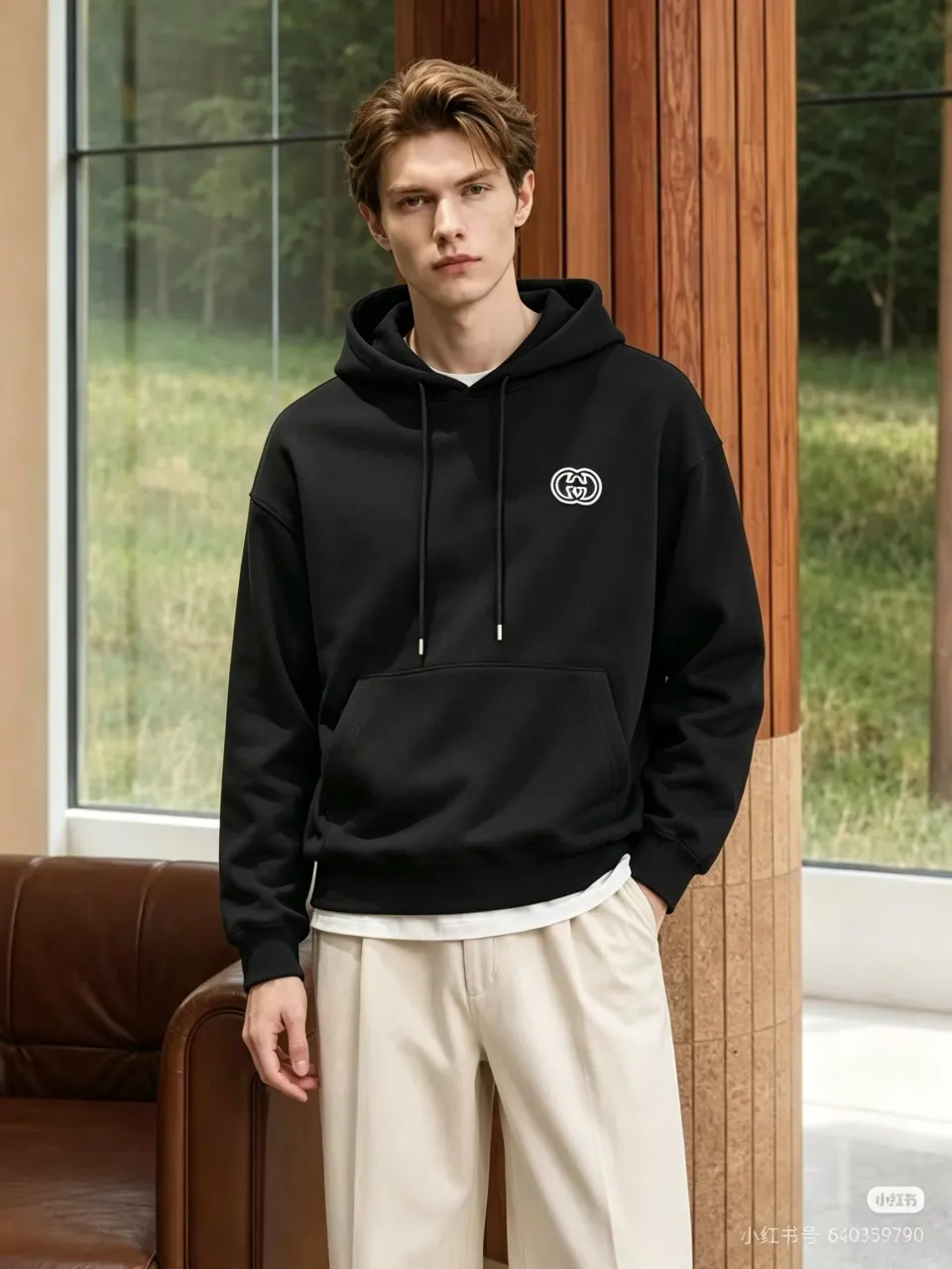 Gucci/Gucci three-dimensional embroidered Double G hooded sweatshirt