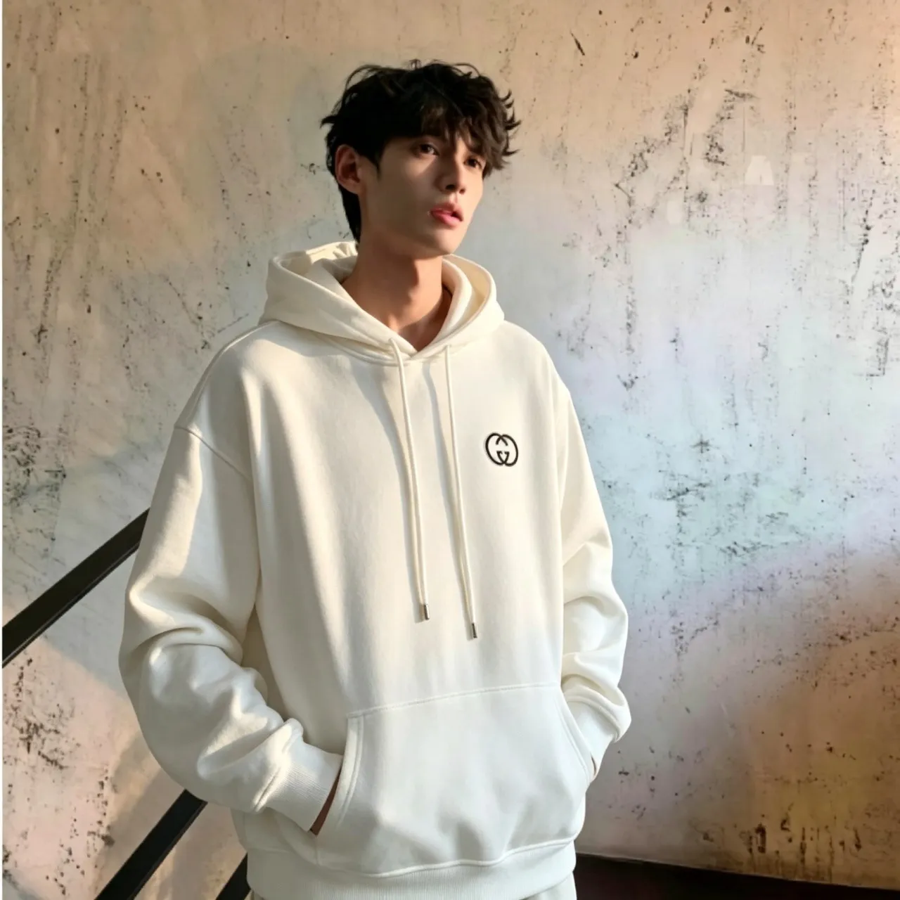 Gucci/Gucci three-dimensional embroidered Double G hooded sweatshirt