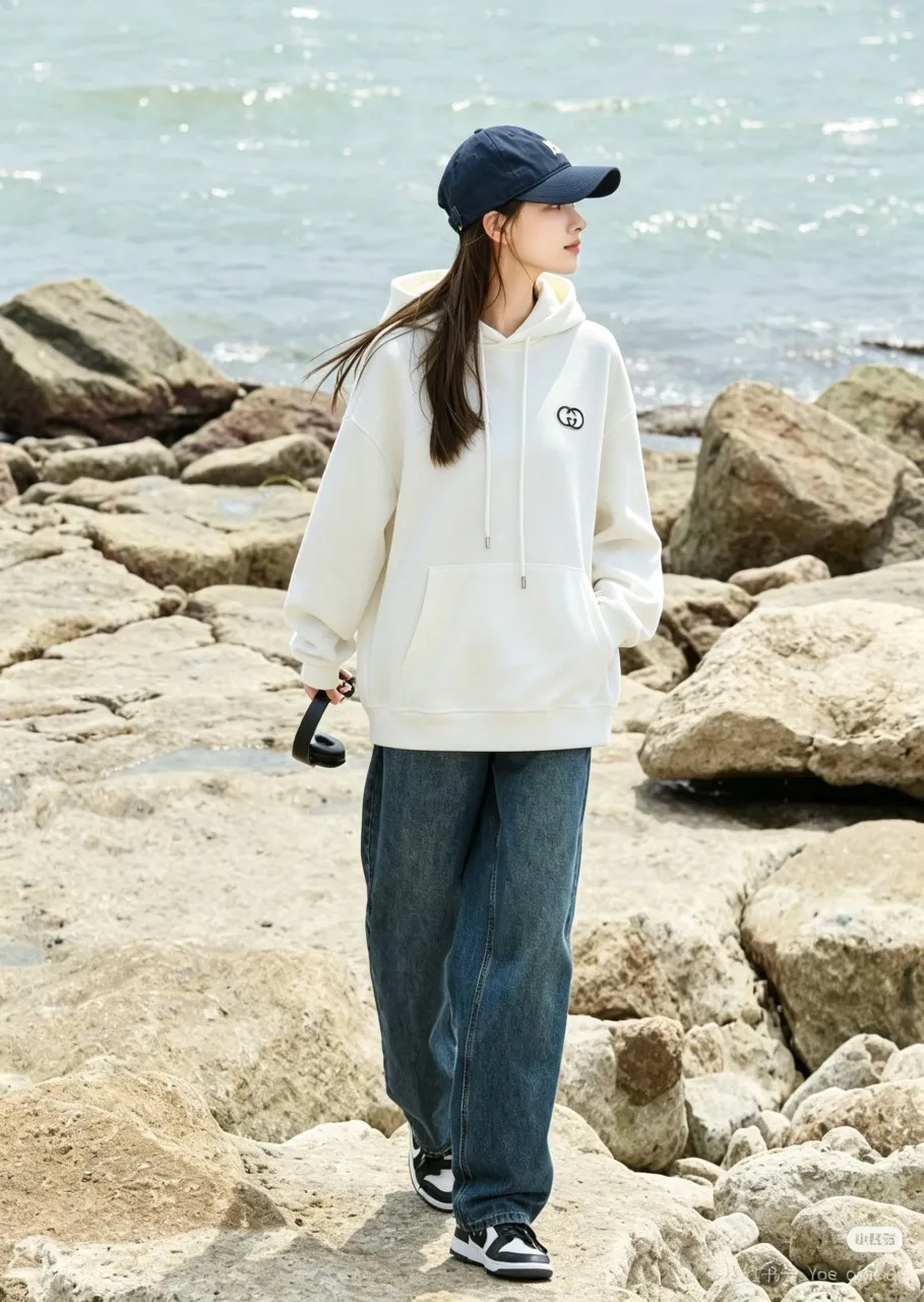 Gucci/Gucci three-dimensional embroidered Double G hooded sweatshirt