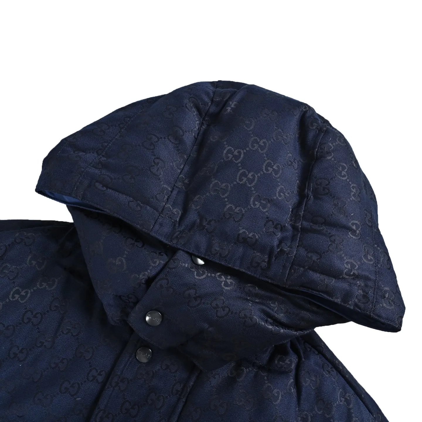 Gucci/Gucci Navy Blue all-over printed jacquard down jacket