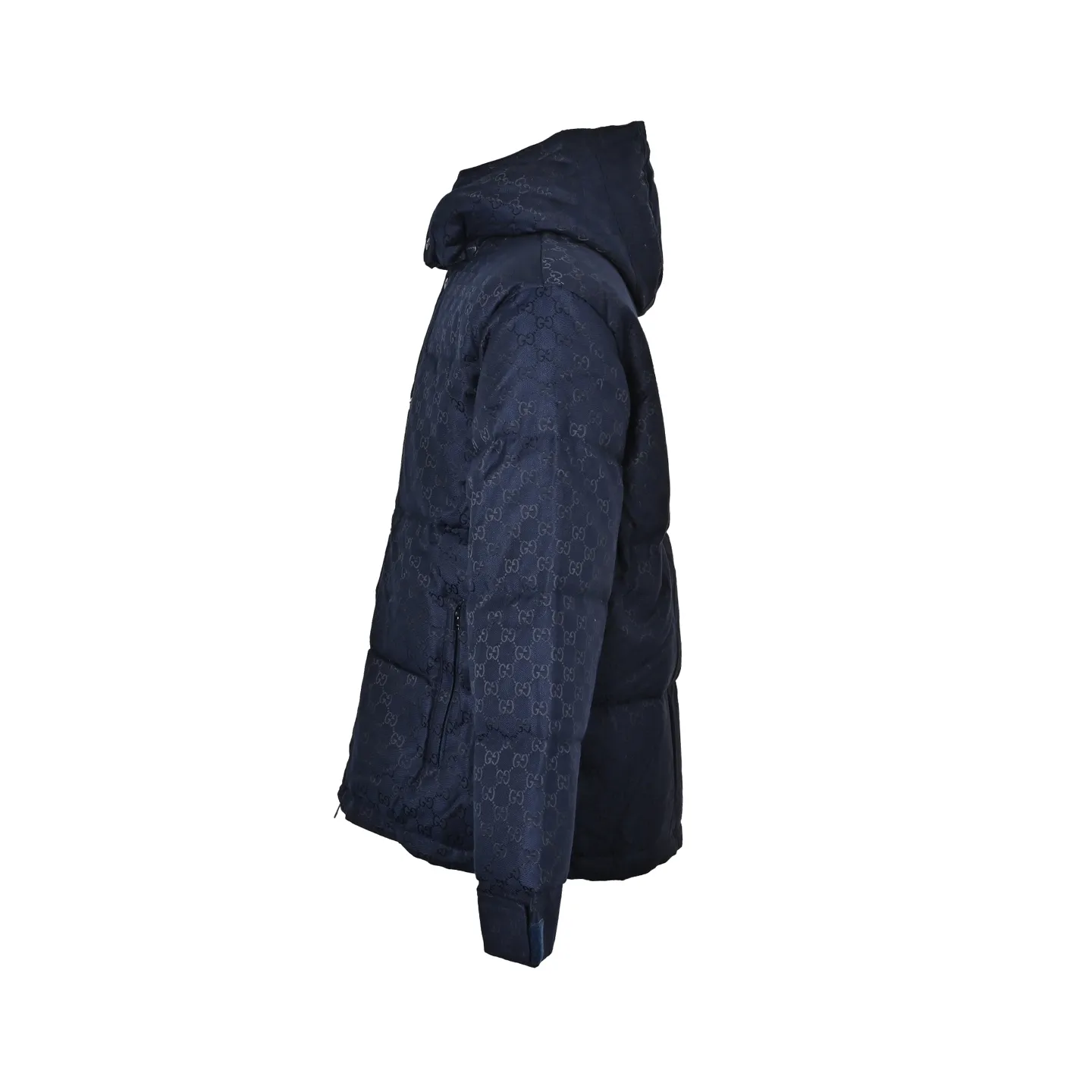 Gucci/Gucci Navy Blue all-over printed jacquard down jacket