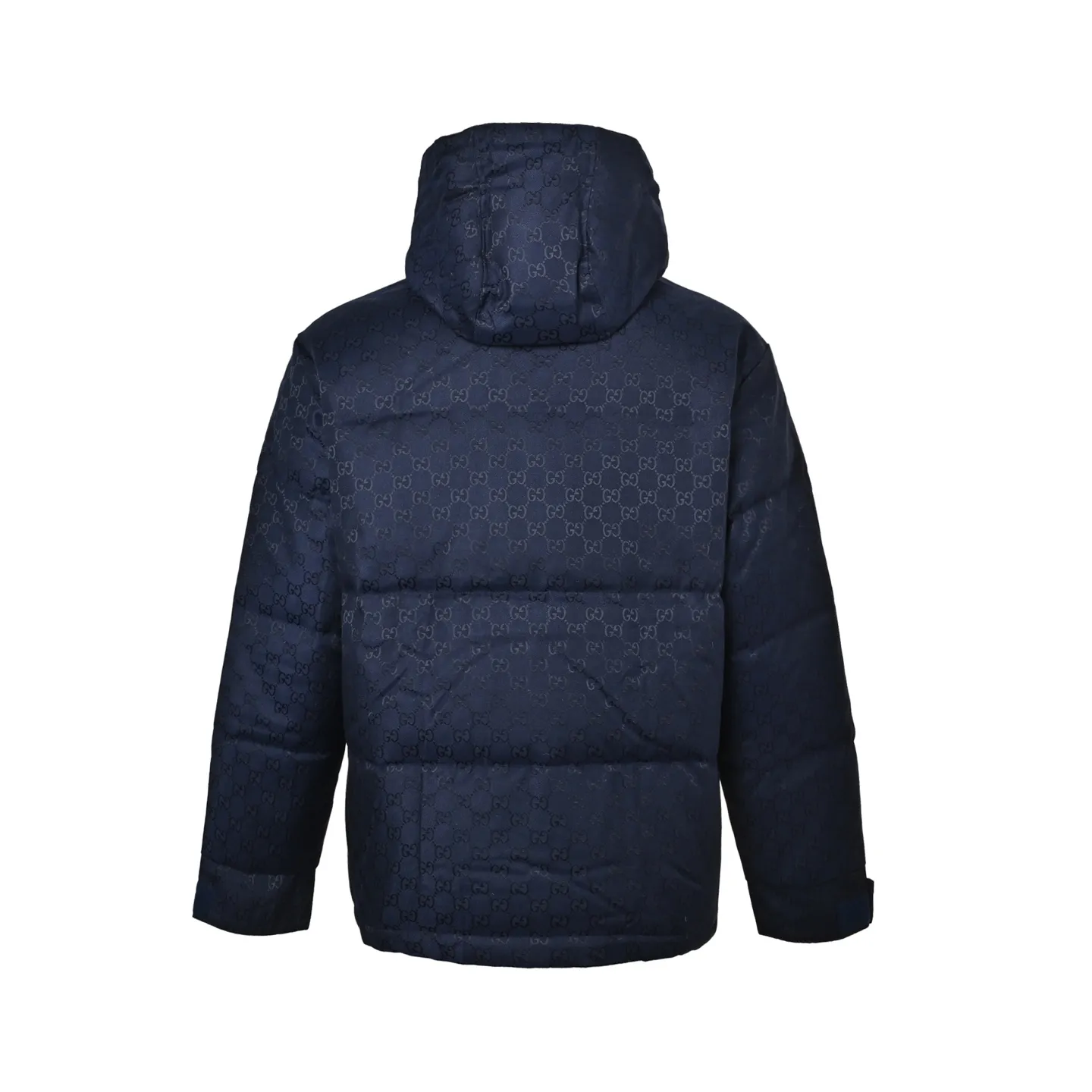 Gucci/Gucci Navy Blue all-over printed jacquard down jacket