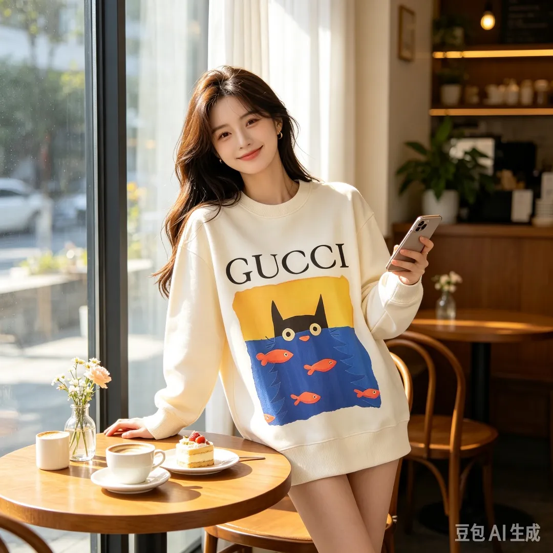 Gucci/Gucci Fun Cartoon Series Round Neck Sweatshirt