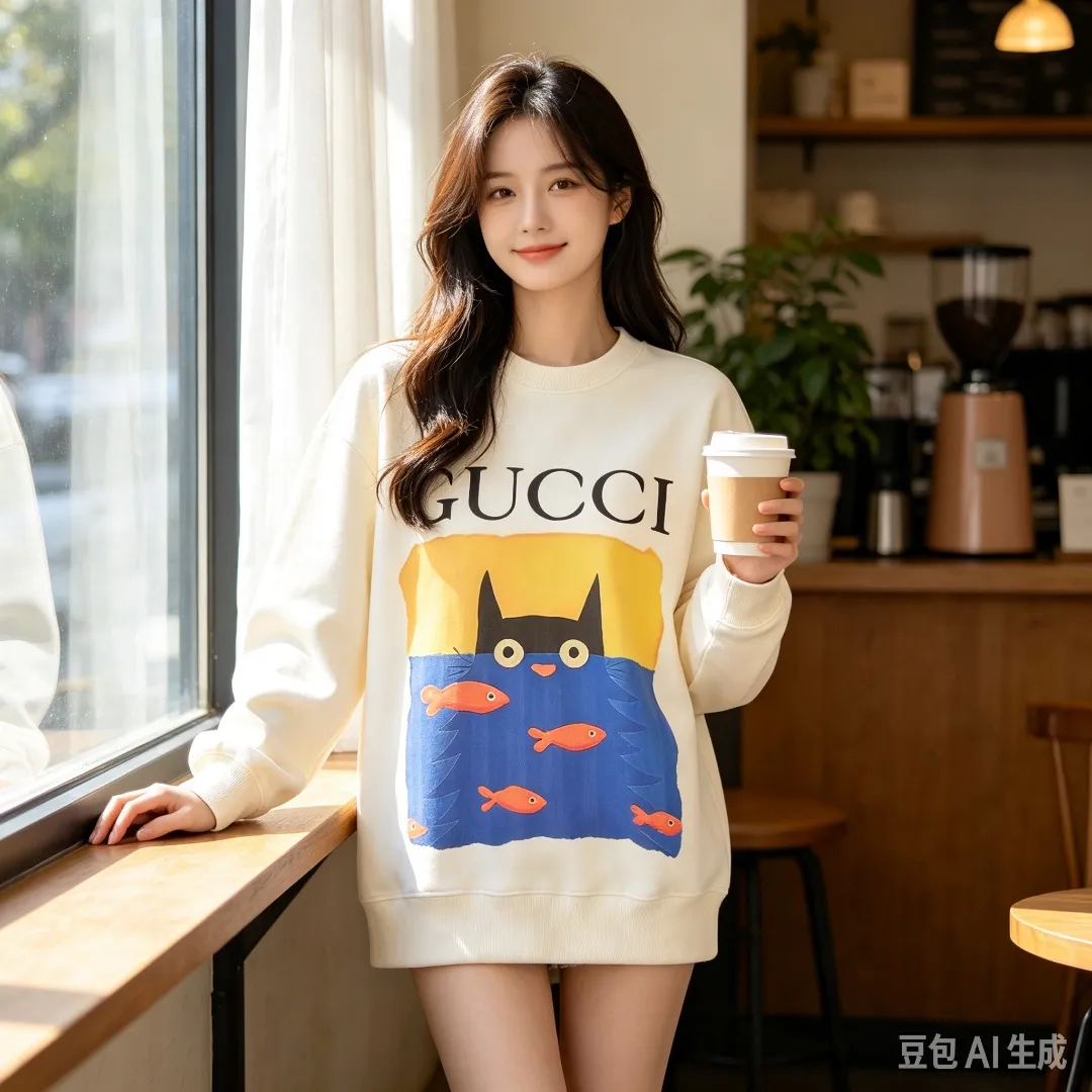 Gucci/Gucci Fun Cartoon Series Round Neck Sweatshirt