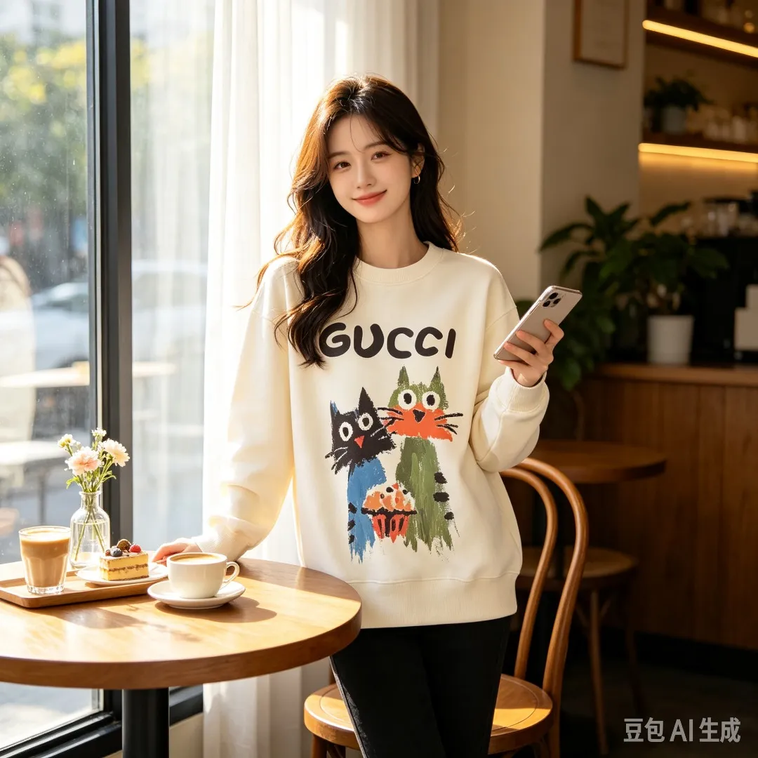 Gucci/Gucci Fun Cartoon Series Round Neck Sweatshirt