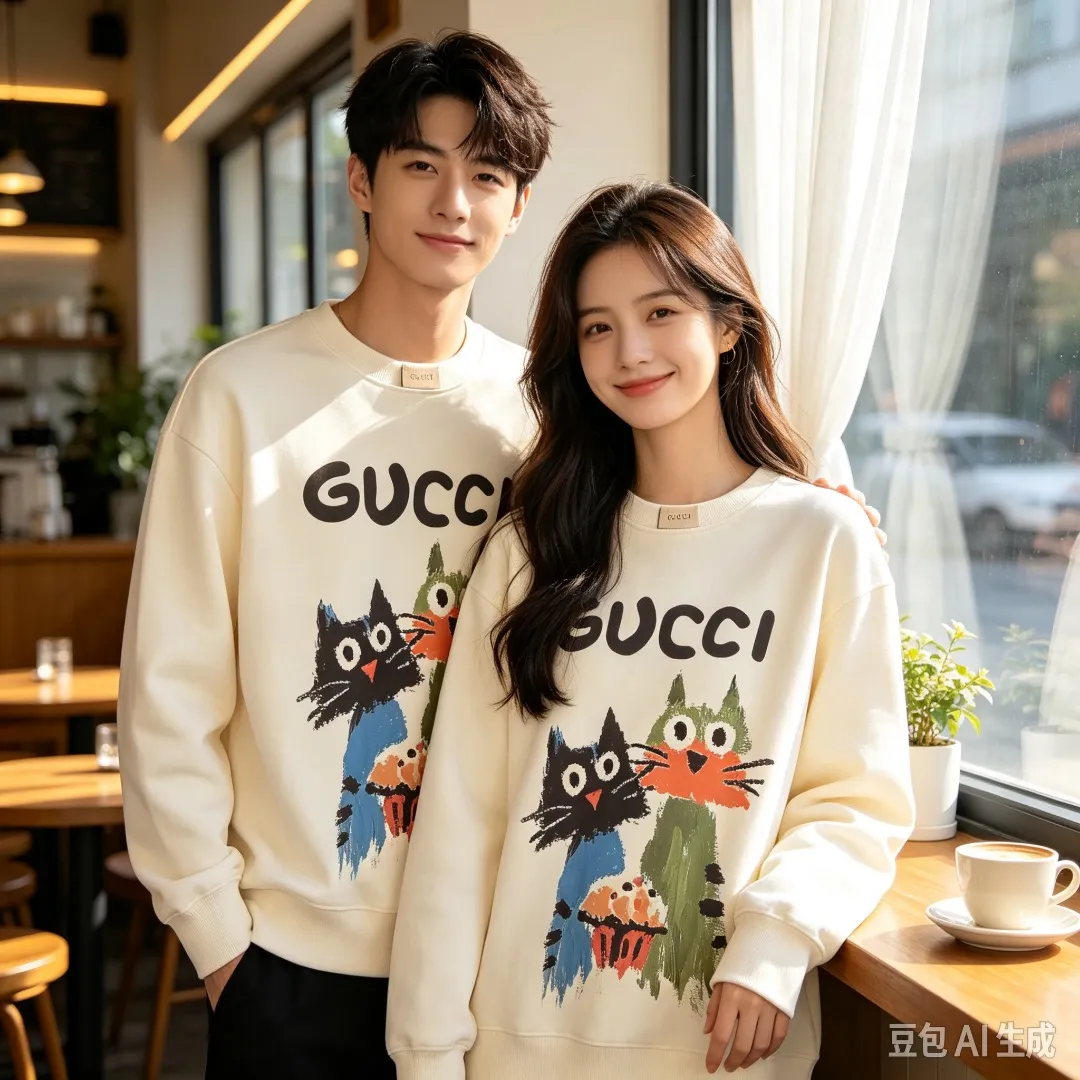 Gucci/Gucci Fun Cartoon Series Round Neck Sweatshirt
