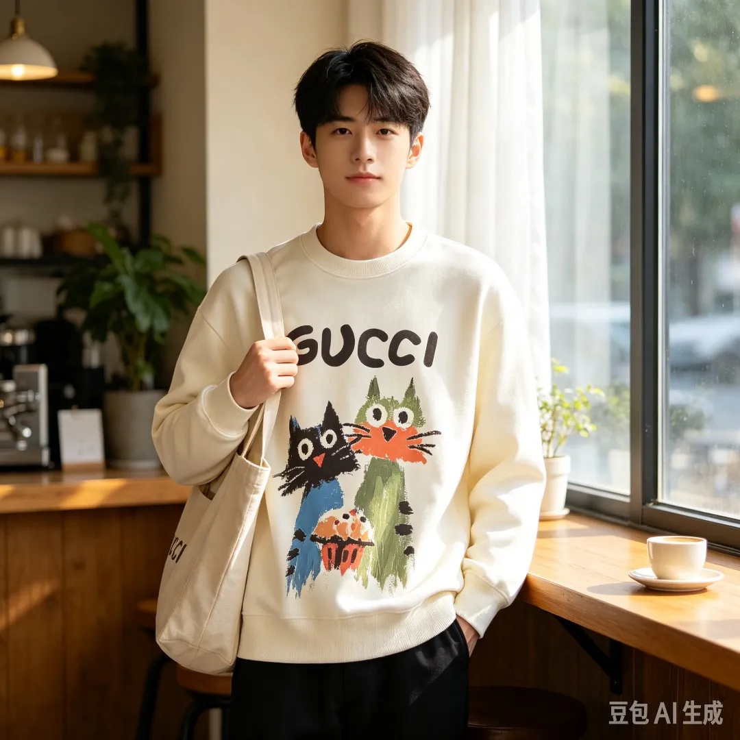 Gucci/Gucci Fun Cartoon Series Round Neck Sweatshirt