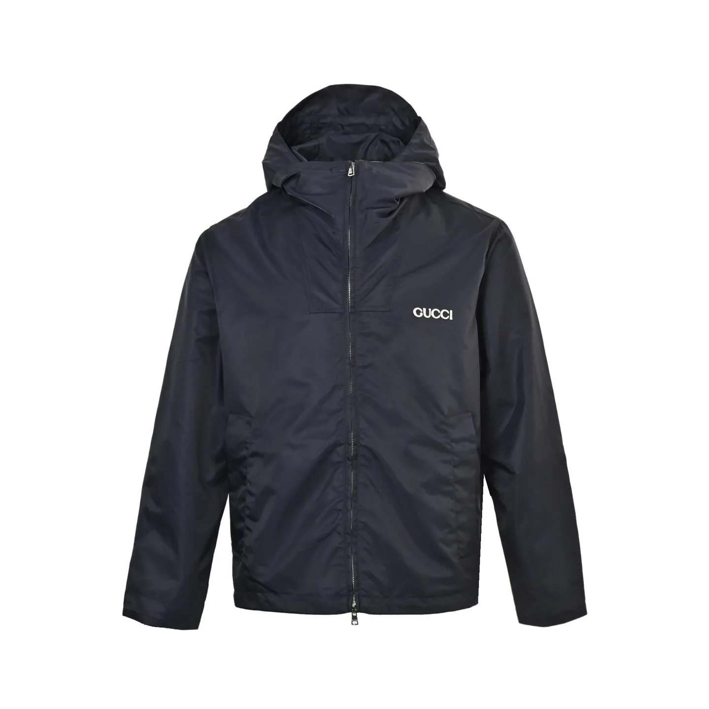 Gucci/Gucci twill nylon windproof collar hooded jacket