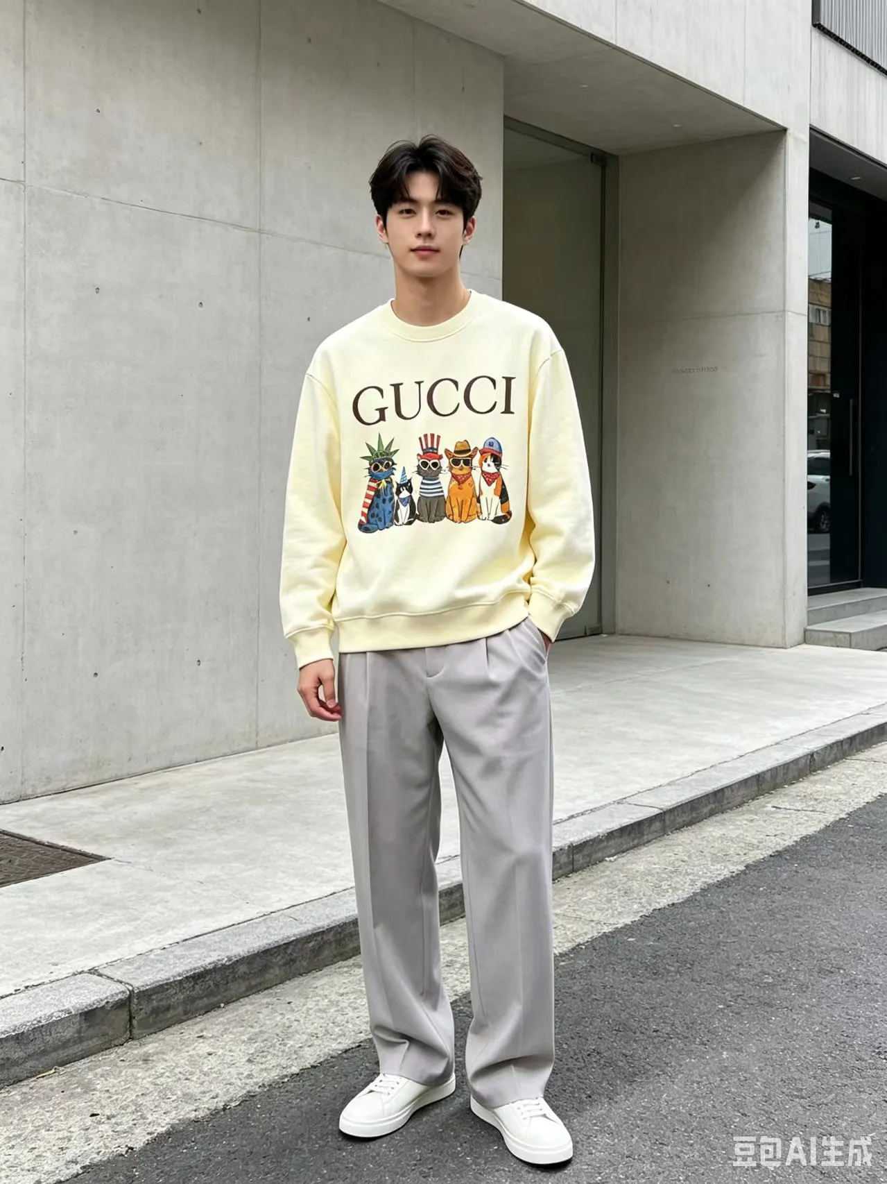 Gucci/Gucci Fun Cartoon Series Printed Round Neck Sweatshirt