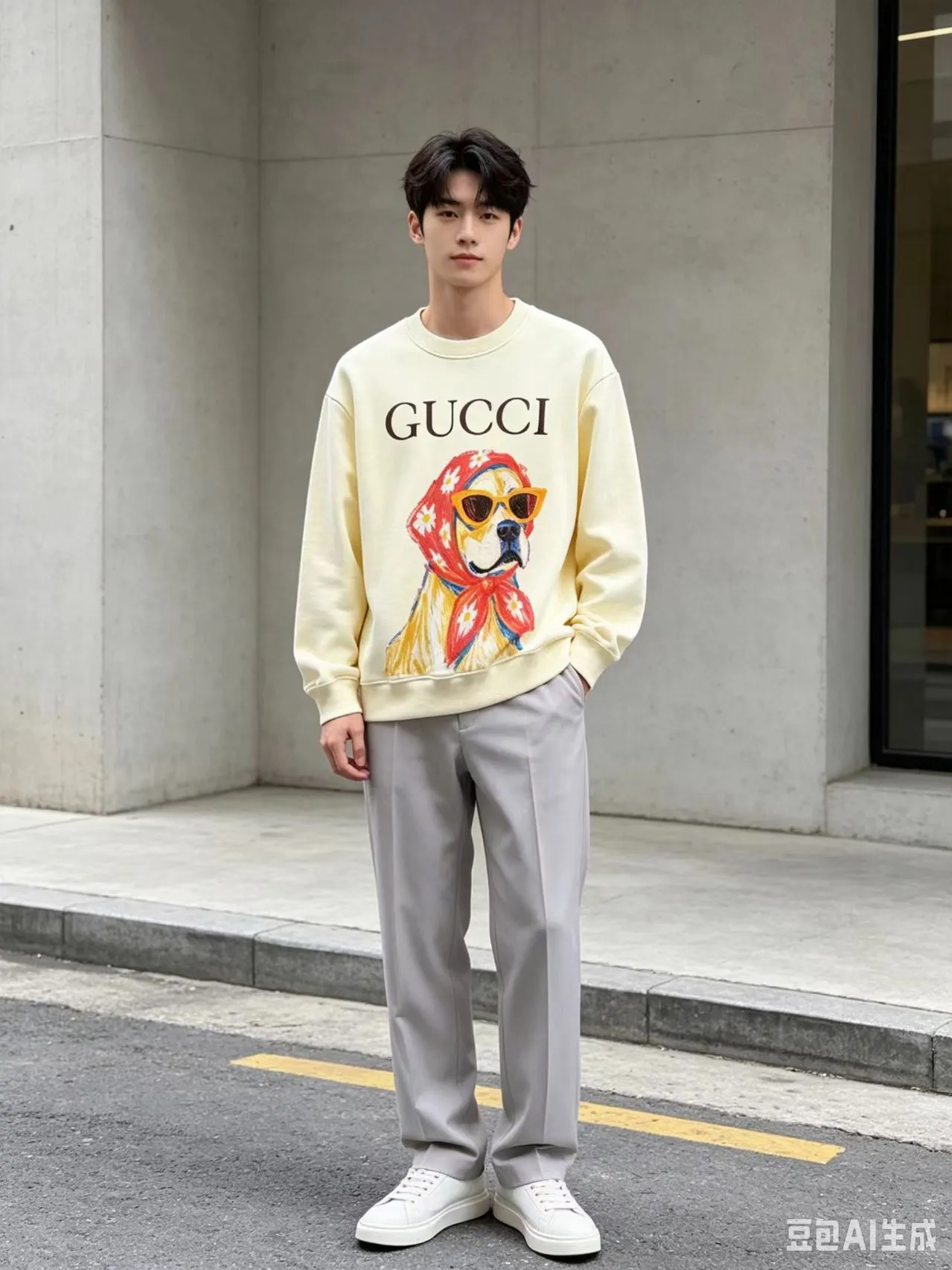 Gucci/Gucci Fun Cartoon Series Printed Round Neck Sweatshirt