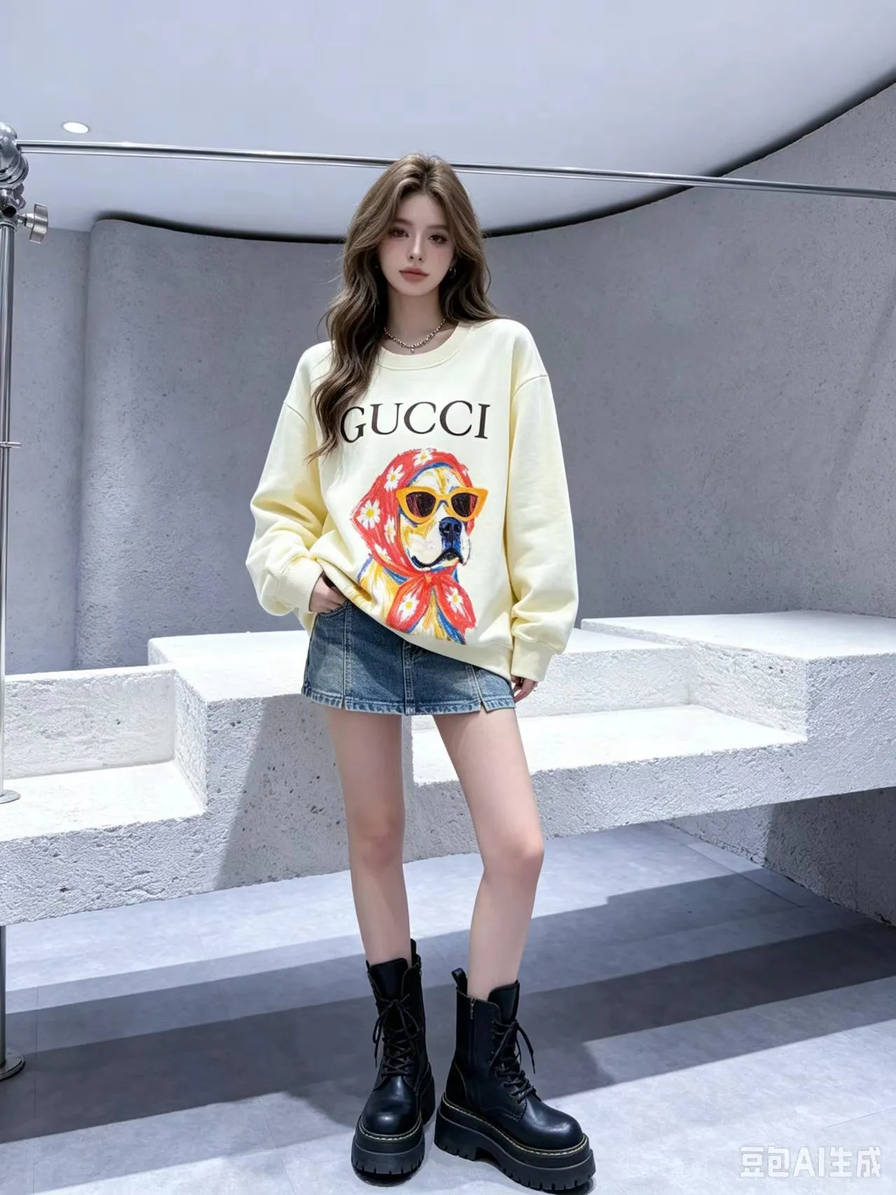 Gucci/Gucci Fun Cartoon Series Printed Round Neck Sweatshirt