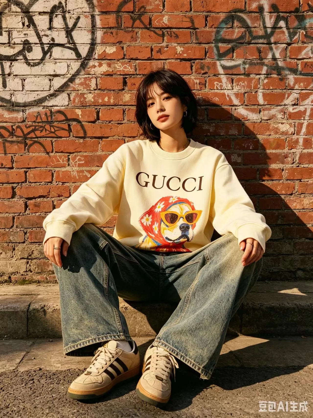 Gucci/Gucci Fun Cartoon Series Printed Round Neck Sweatshirt