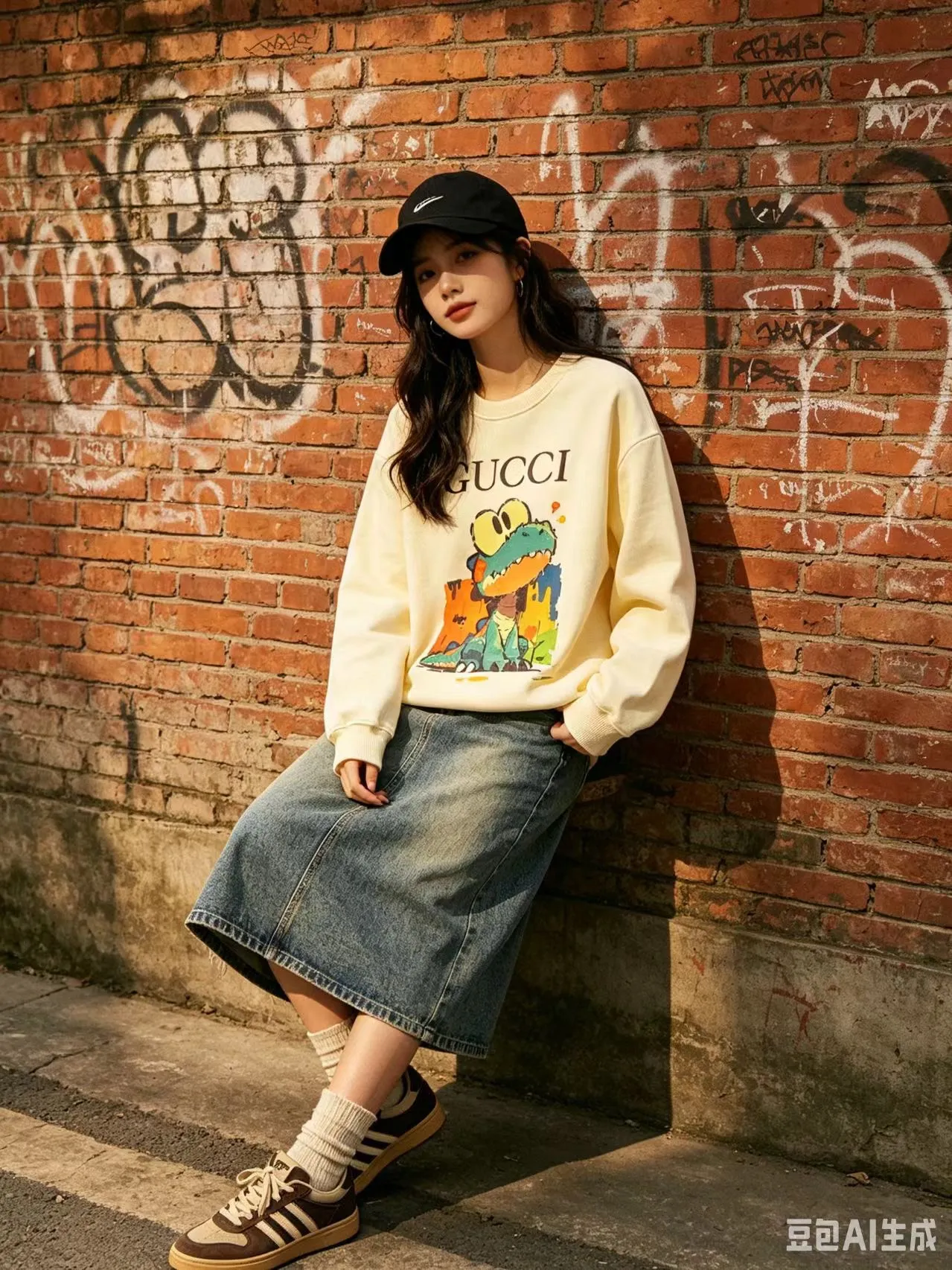 Gucci/Gucci Fun Cartoon Series Printed Round Neck Sweatshirt