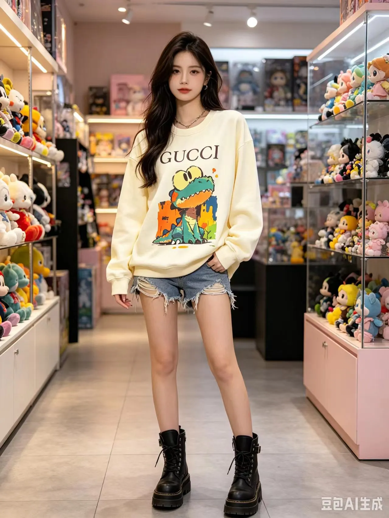 Gucci/Gucci Fun Cartoon Series Printed Round Neck Sweatshirt