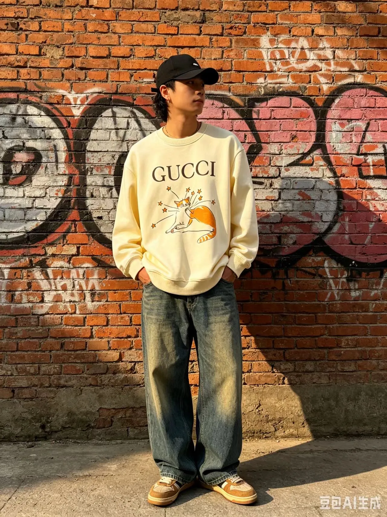 Gucci/Gucci Fun Cartoon Series Printed Round Neck Sweatshirt