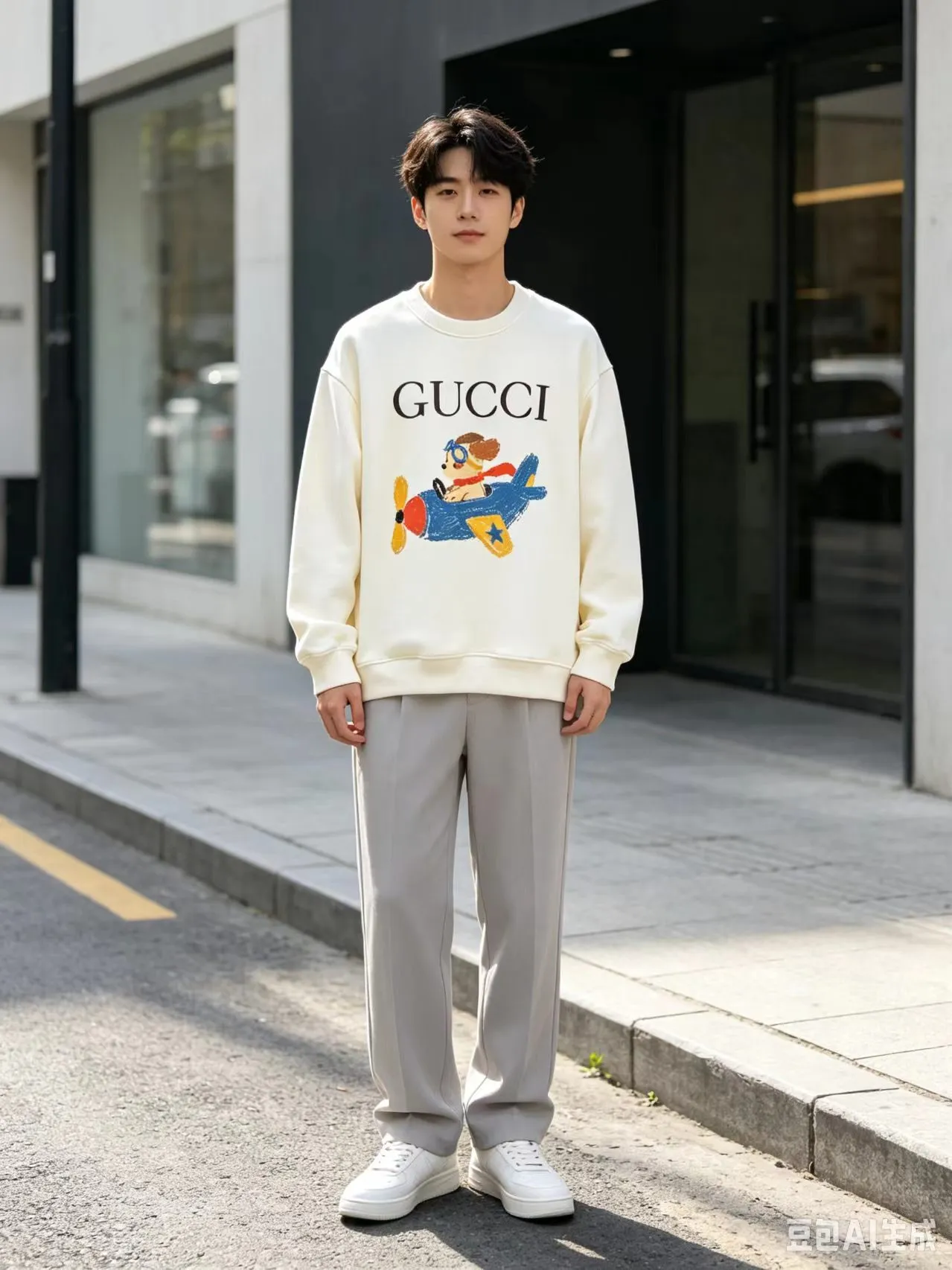 Gucci/Gucci Fun Cartoon Series Printed Round Neck Sweatshirt