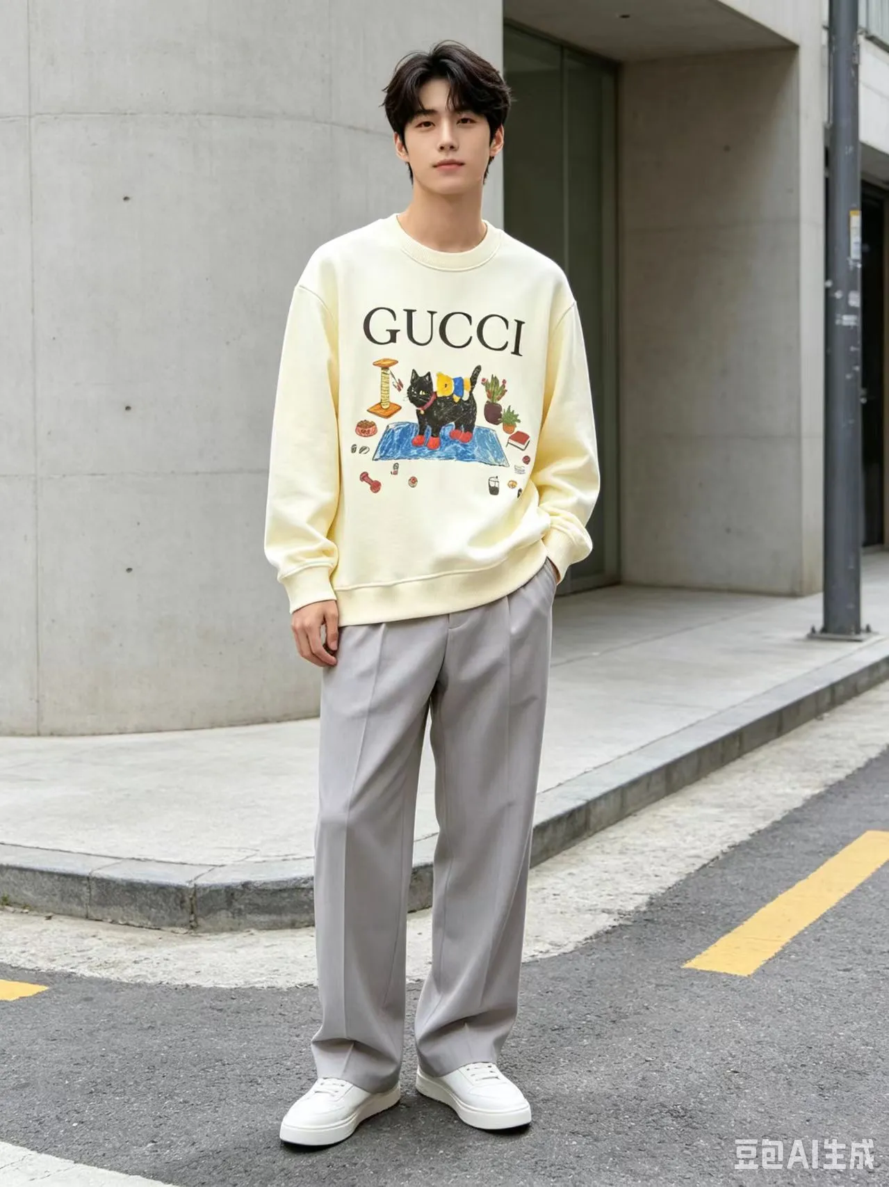 Gucci/Gucci Fun Cartoon Series Printed Round Neck Sweatshirt