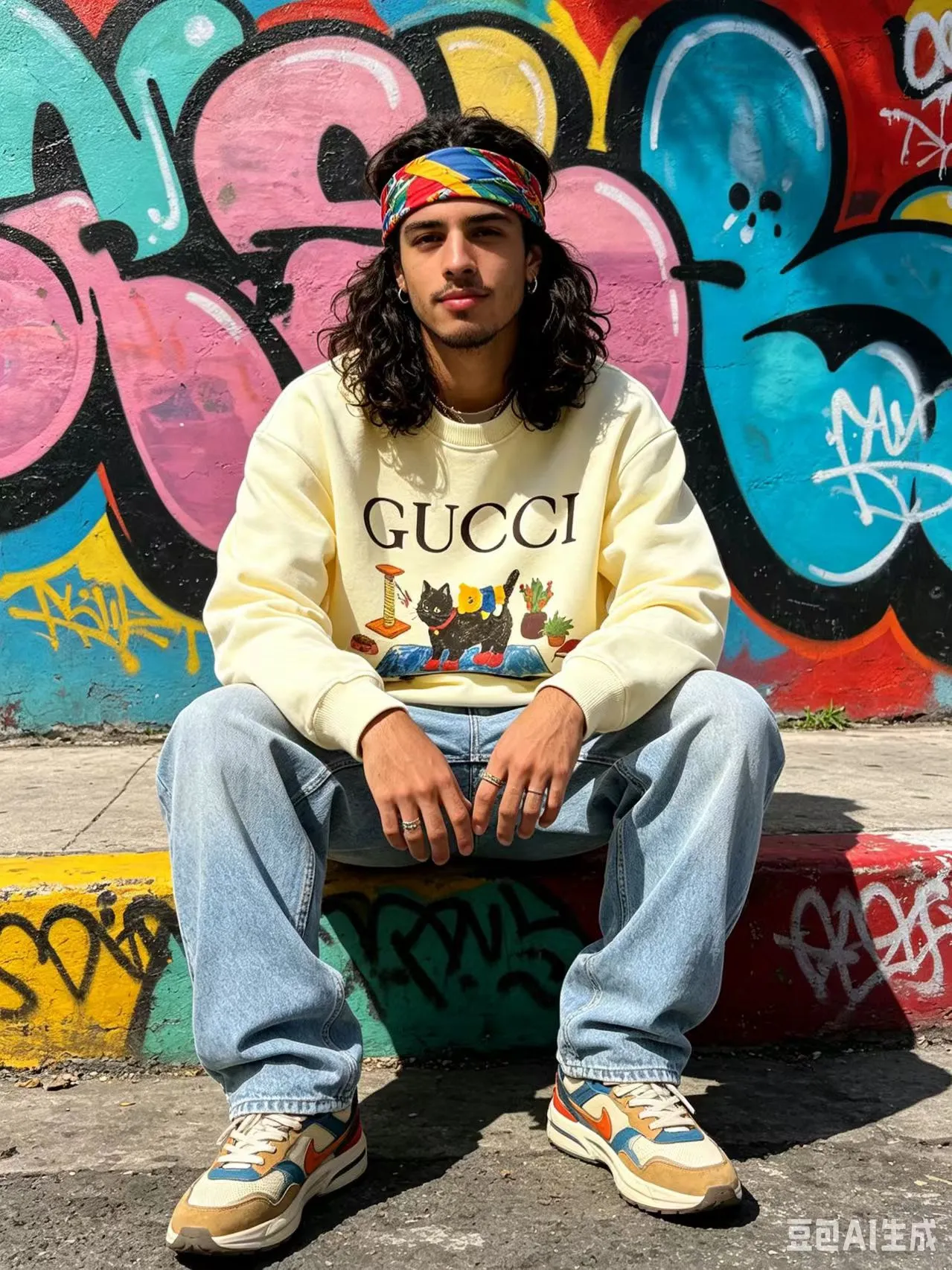 Gucci/Gucci Fun Cartoon Series Printed Round Neck Sweatshirt