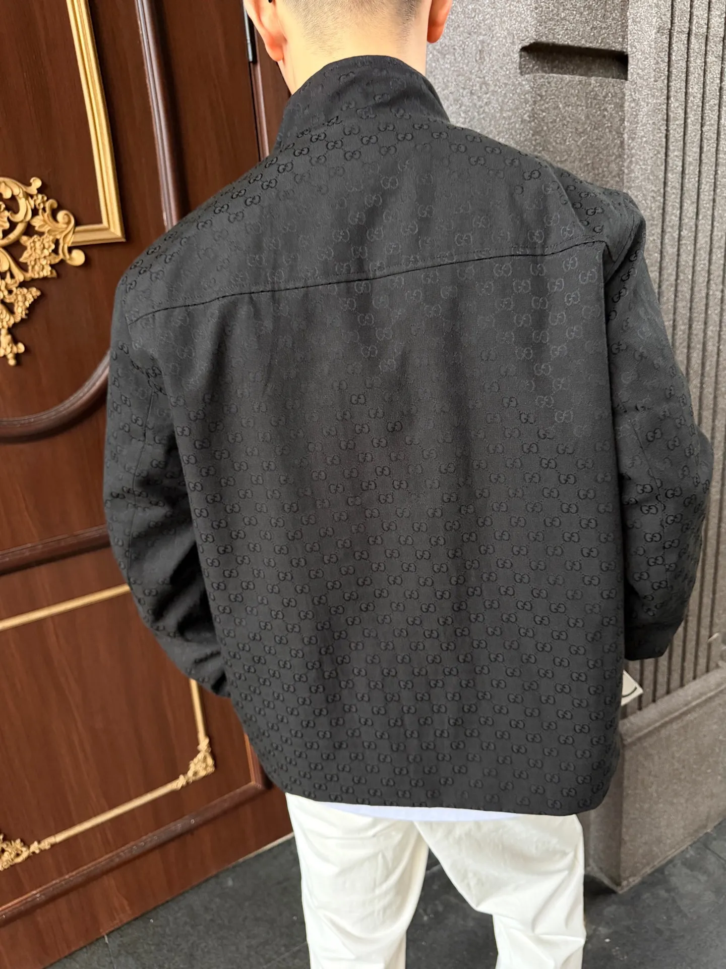 Gucci/Gucci all-over printed hidden zipper jacket