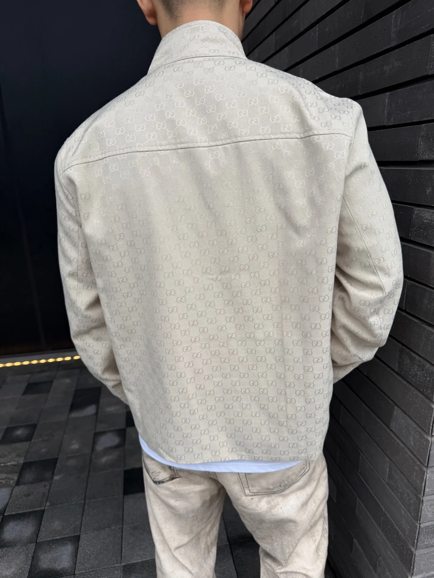 Gucci/Gucci all-over printed hidden zipper jacket