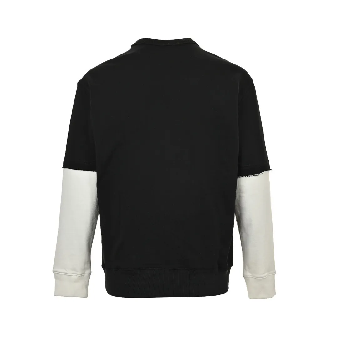 Gucci/Gucci 24Fw embroidered letter logo stitching fake two-piece sweatshirt