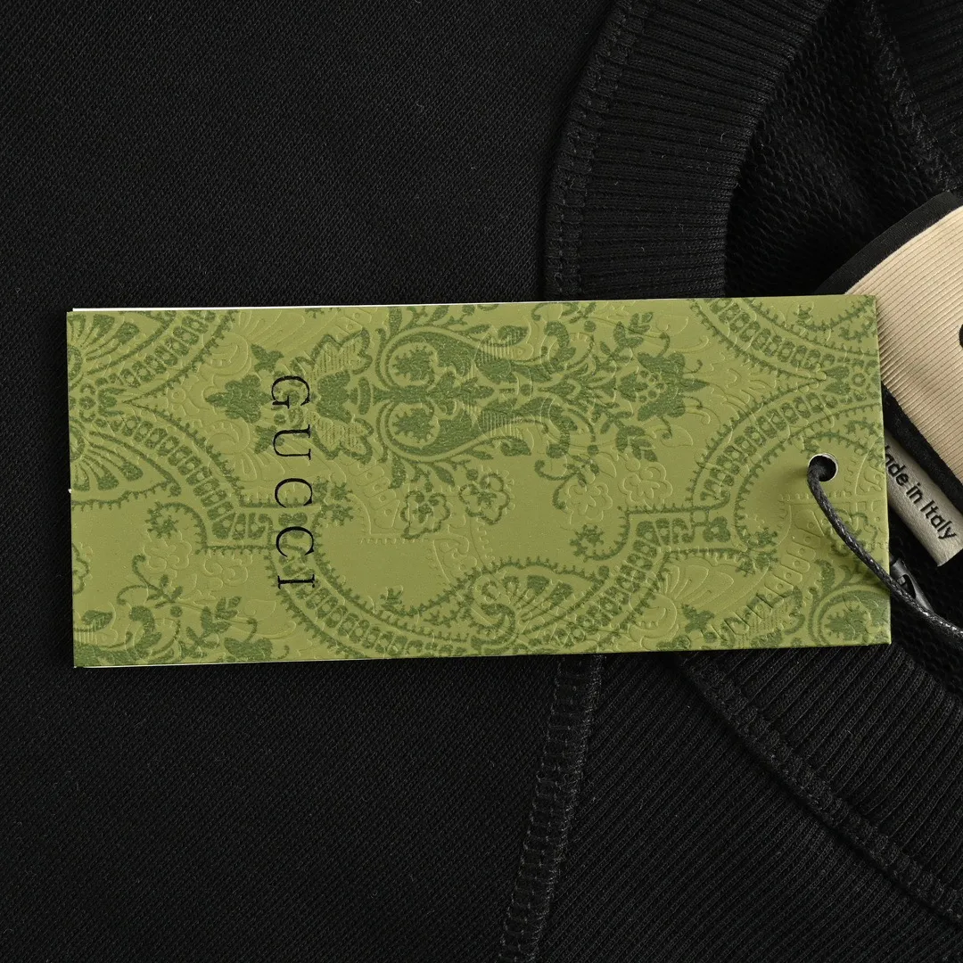 Gucci/Gucci 24Fw embroidered letter logo stitching fake two-piece sweatshirt