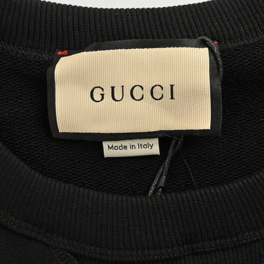 Gucci/Gucci 24Fw embroidered letter logo stitching fake two-piece sweatshirt
