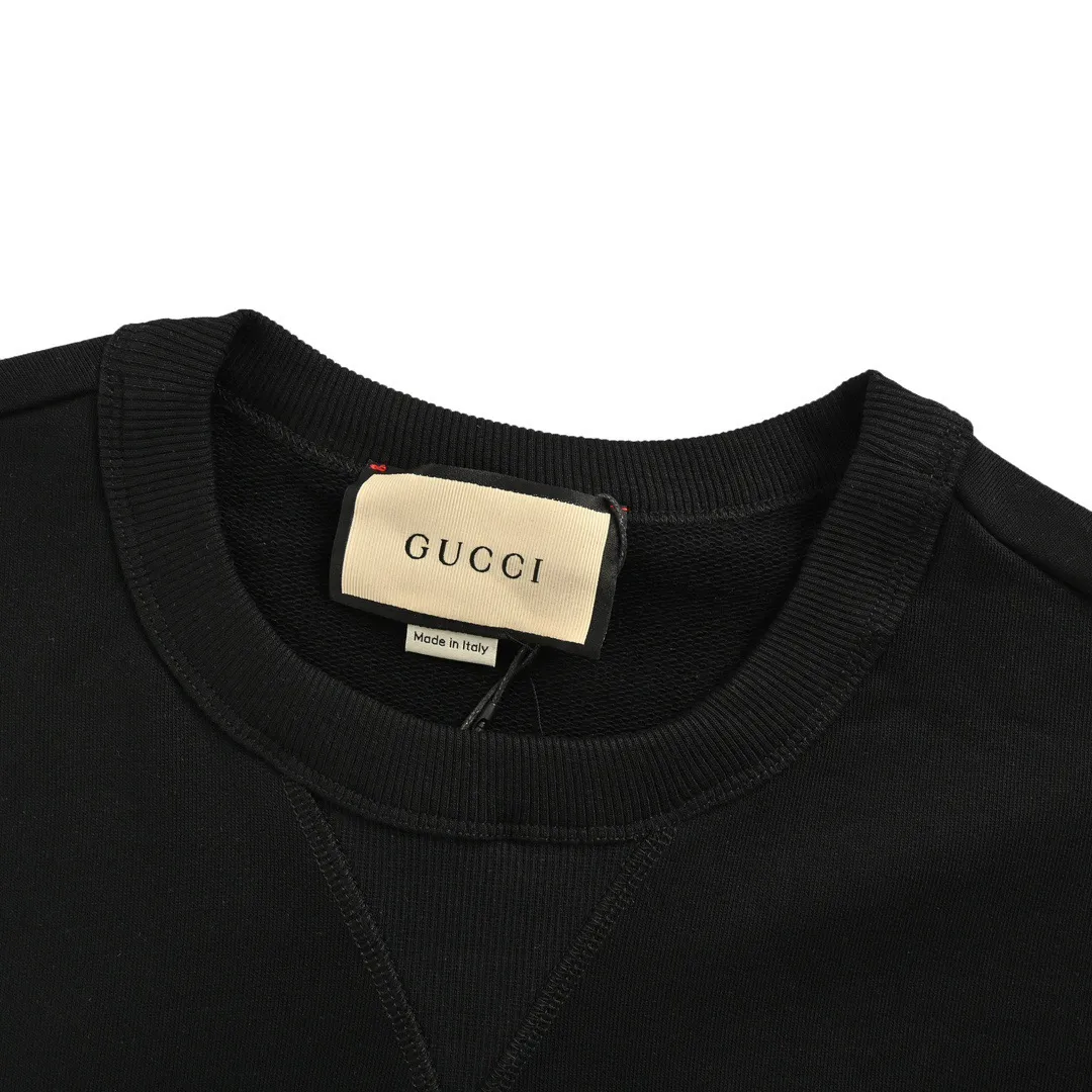 Gucci/Gucci 24Fw embroidered letter logo stitching fake two-piece sweatshirt