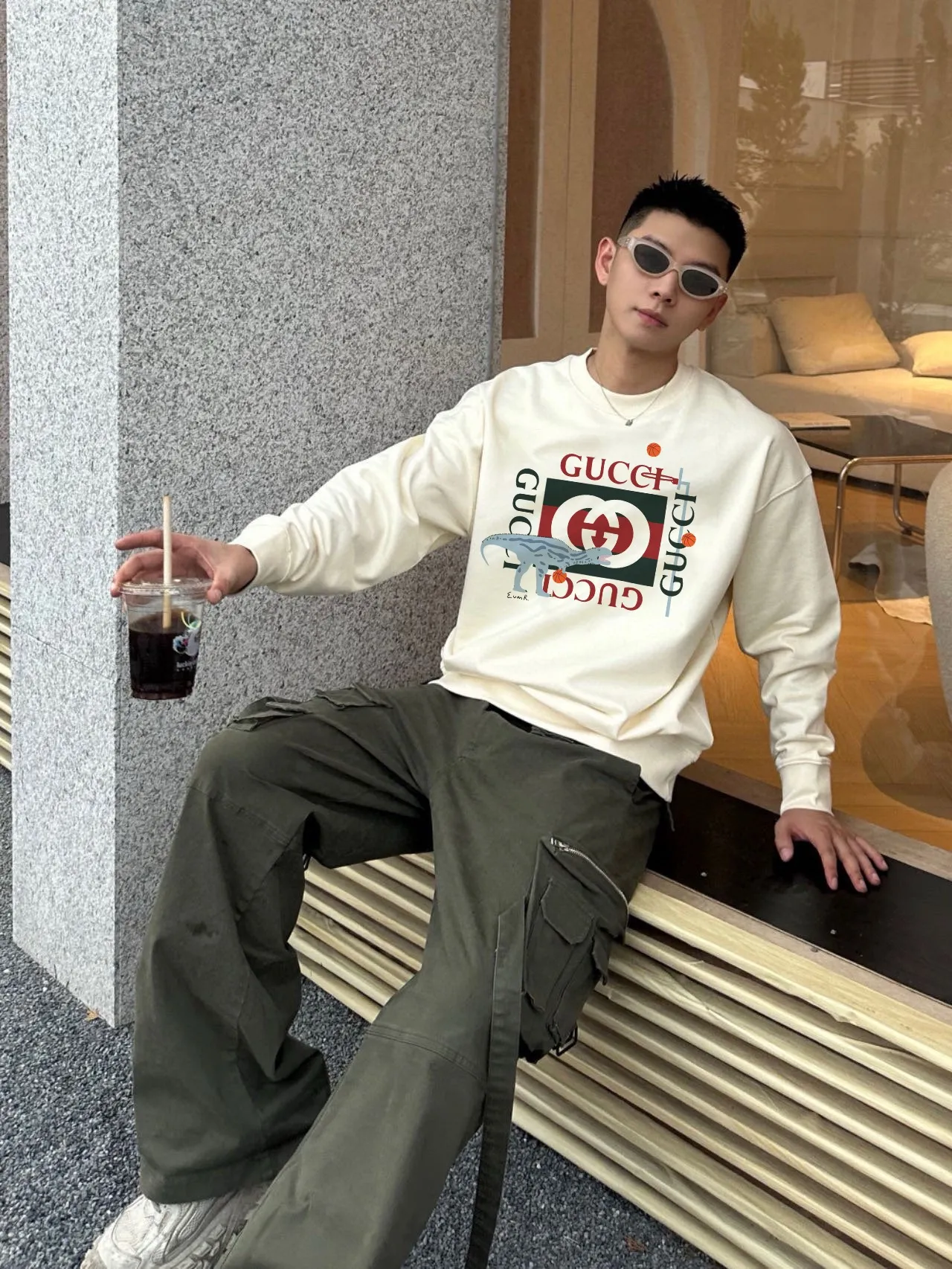 Gucci/Gucci 26ss fun cartoon print crew neck sweatshirt