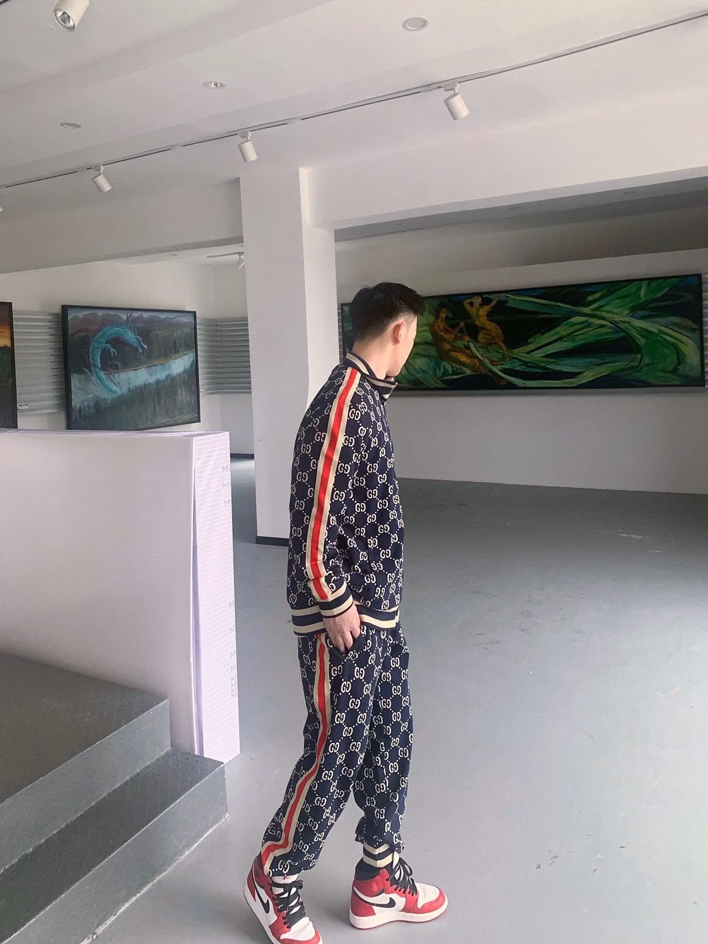 Gucci/Gucci Classic all-over jacquard logo suit trousers