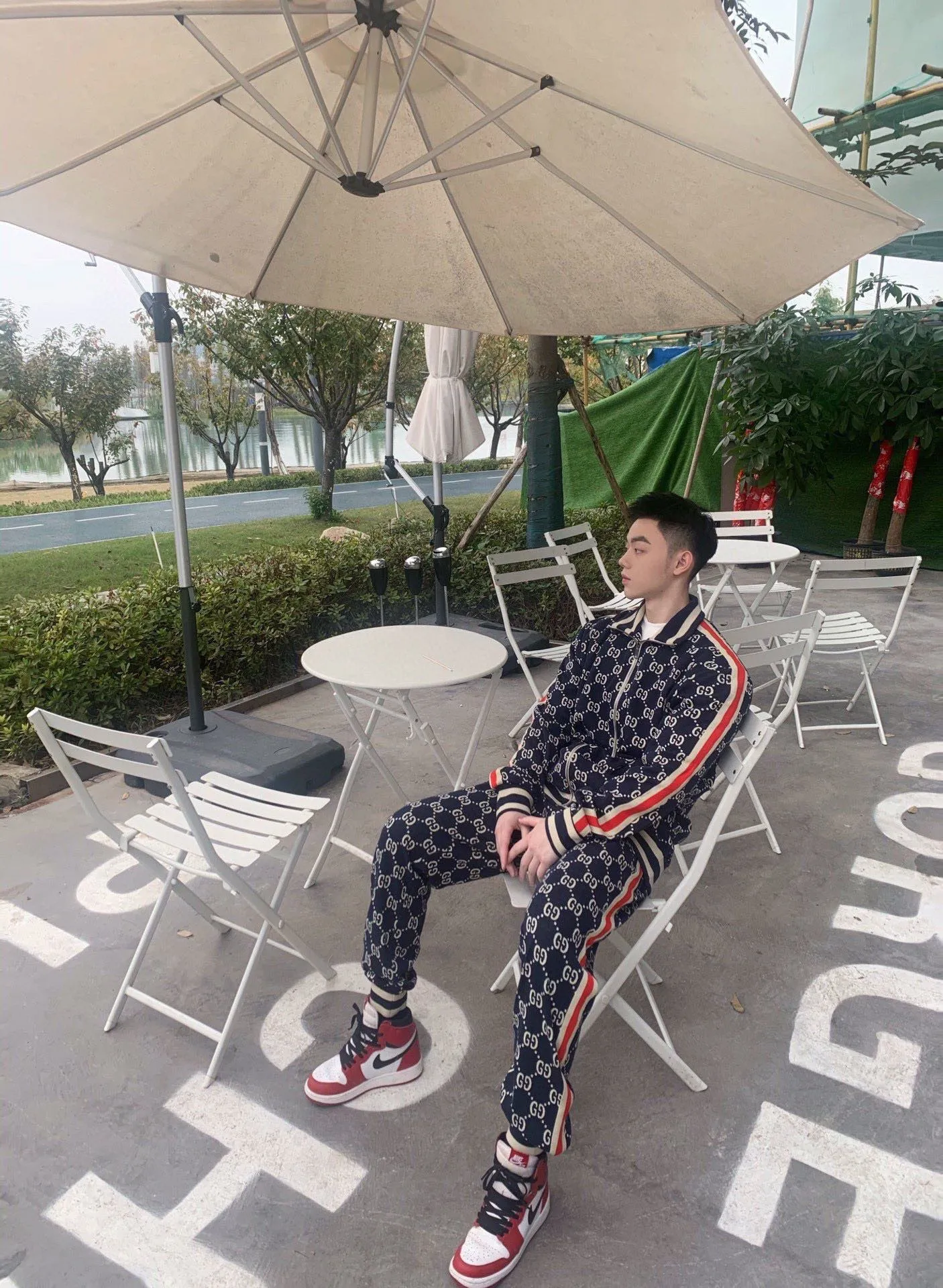 Gucci/Gucci Classic all-over jacquard logo suit trousers