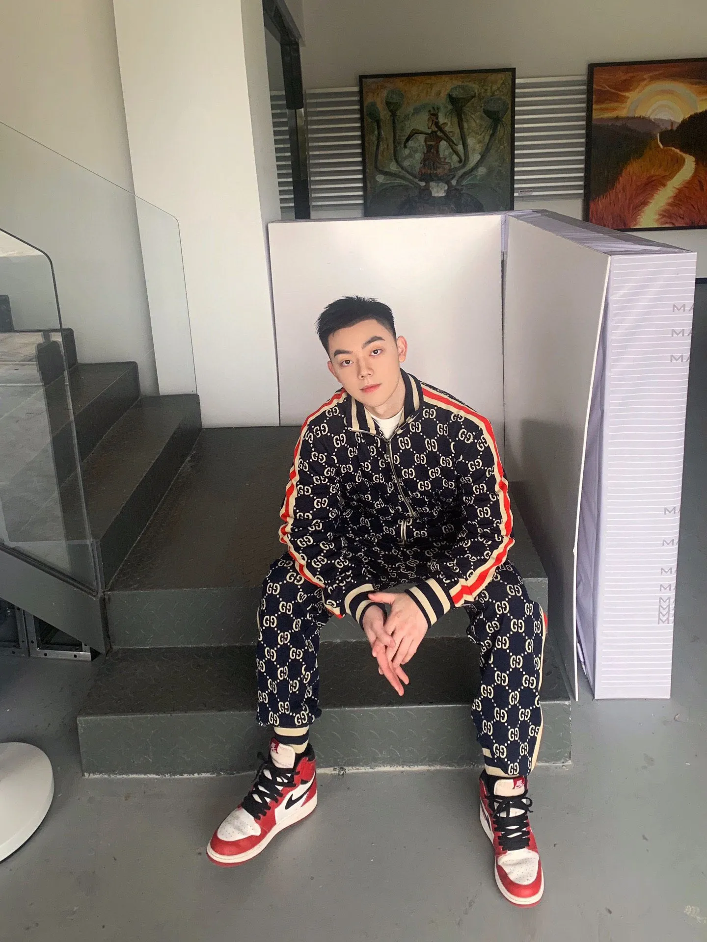 Gucci/Gucci Classic all-over jacquard logo suit trousers