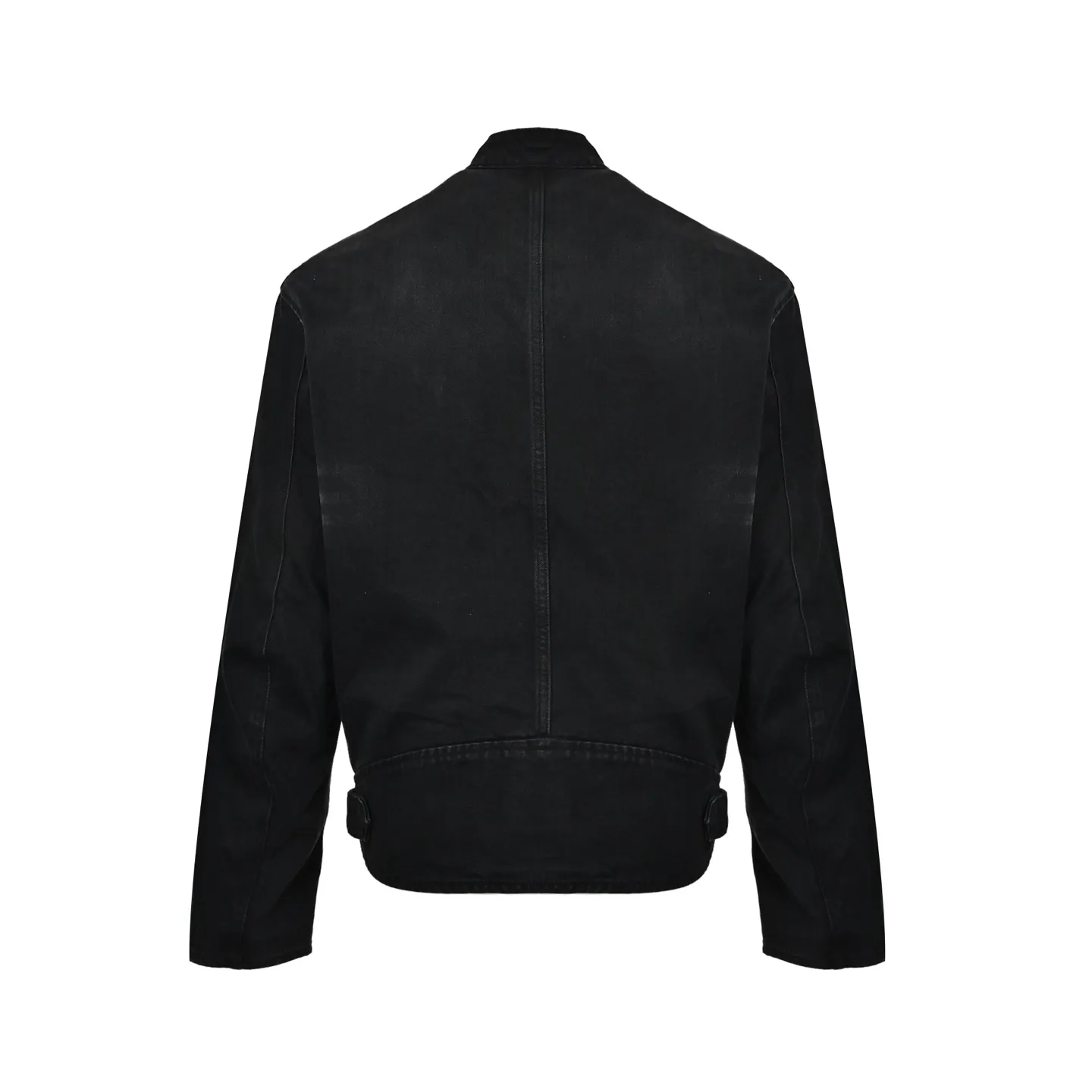 Gucci/Gucci red and green webbing motorcycle denim jacket