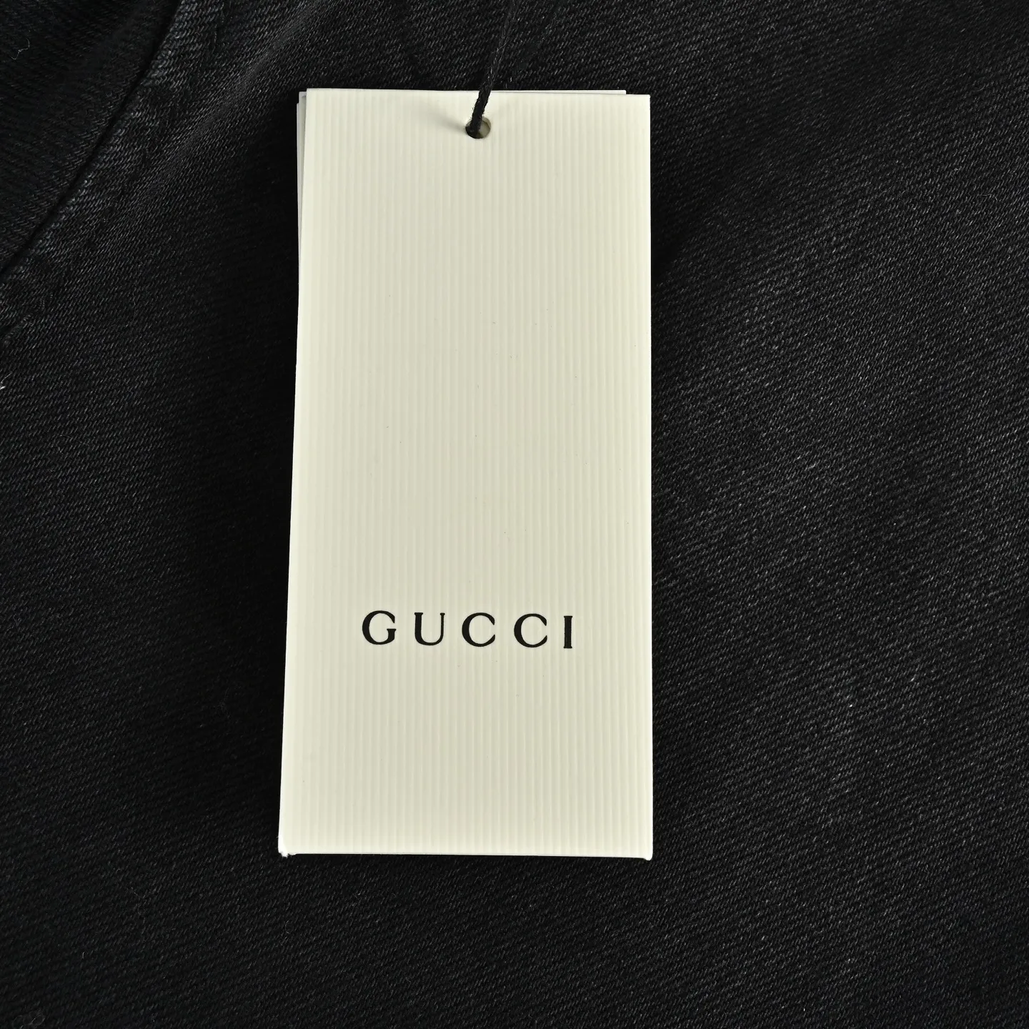 Gucci/Gucci red and green webbing motorcycle denim jacket