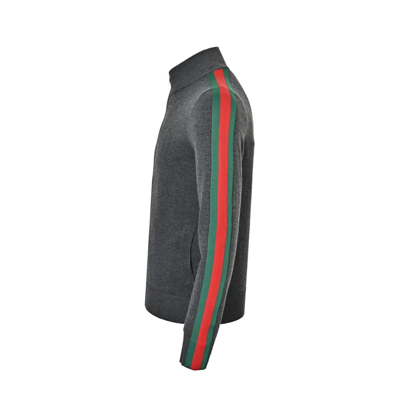 Gucci/Gucci red and green webbing wool suit stand collar jacket