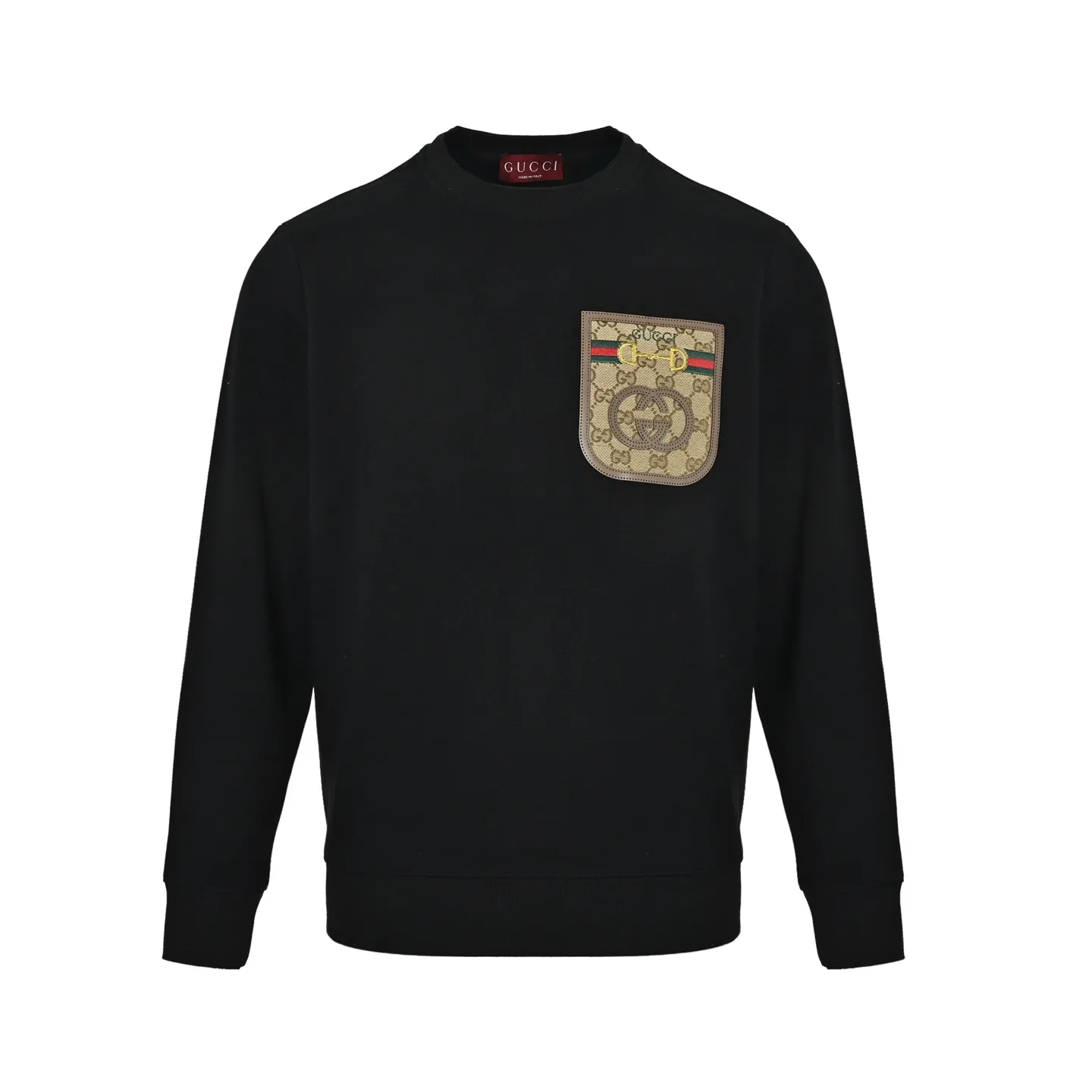 Gucci/Gucci pocket old flower patch round neck sweatshirt