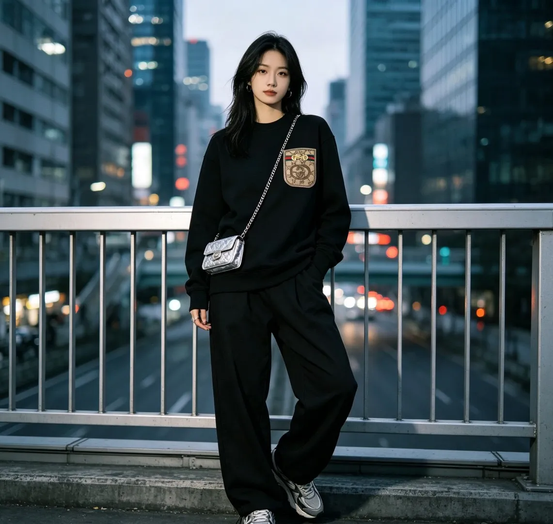 Gucci/Gucci pocket old flower patch round neck sweatshirt